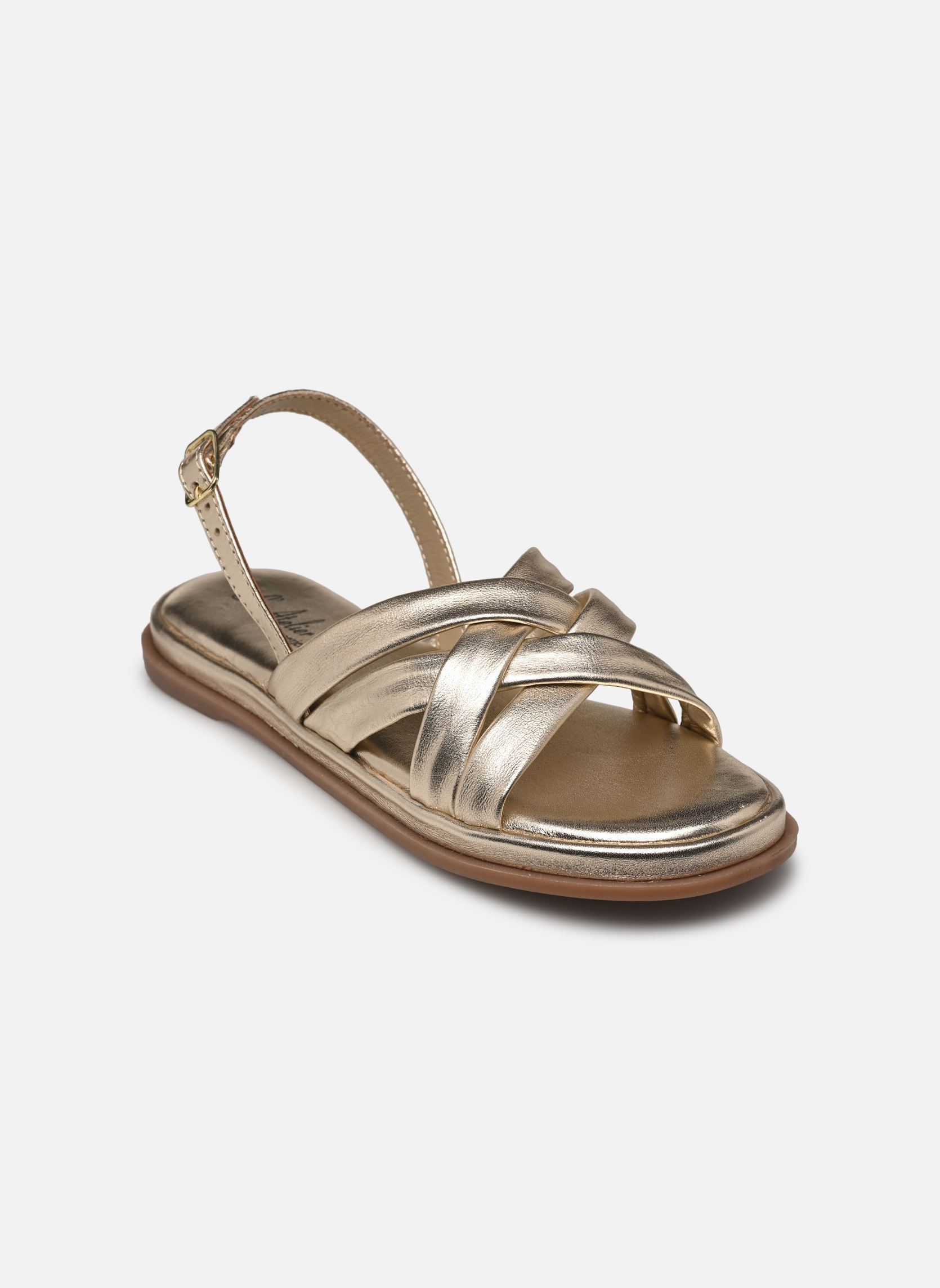 Platte sandalen Sh 2316 dames goud en brons L'Atelier Tropézien Platte sandalen Sh 2316 dames goud en brons GOLD