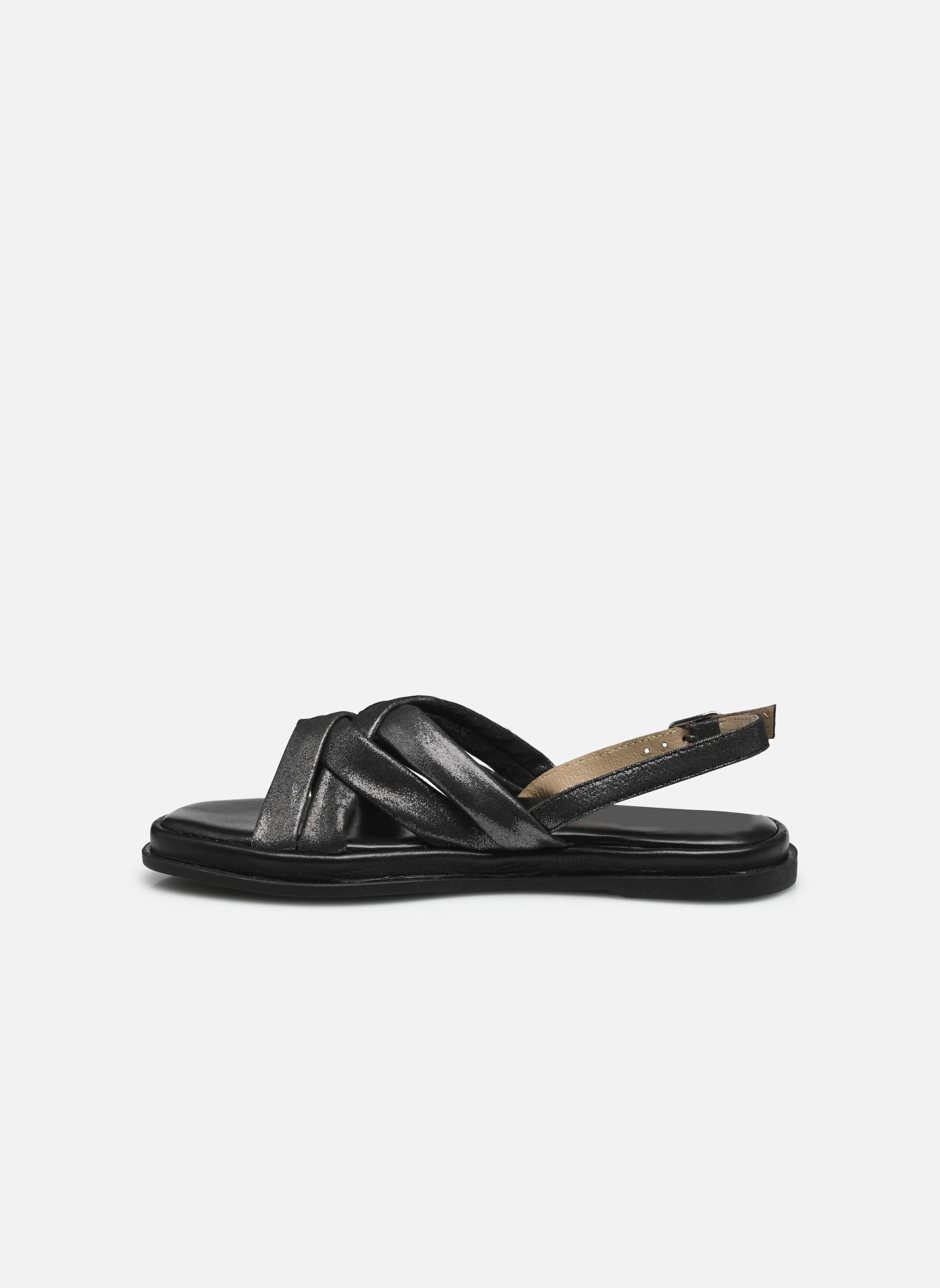 Sandales plates Sh 2316 femme argent L'Atelier Tropézien Sandales plates Sh 2316 femme argent BLACK SHIMMER