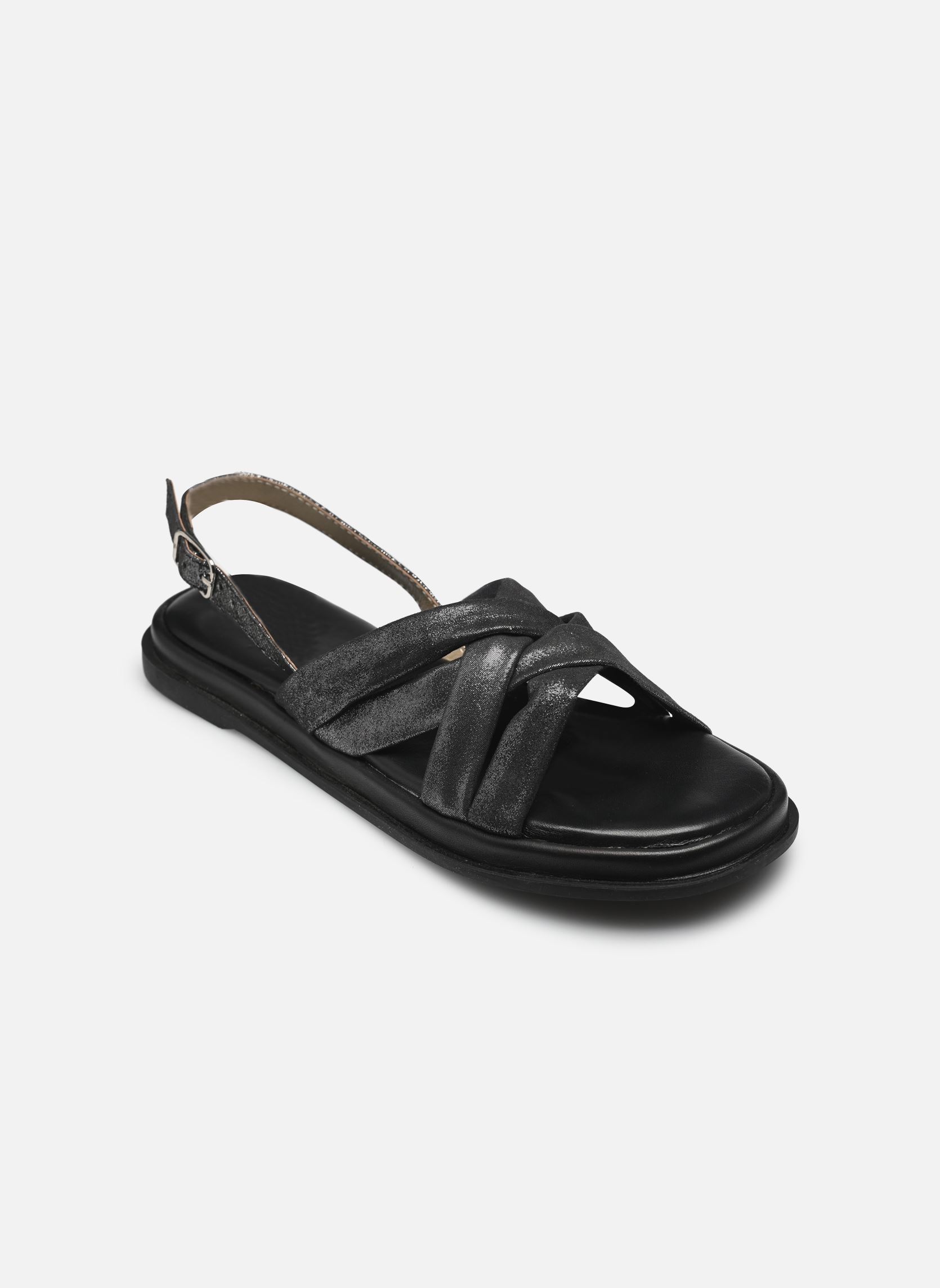 Sandales plates Sh 2316 femme argent L'Atelier Tropézien Sandales plates Sh 2316 femme argent BLACK SHIMMER