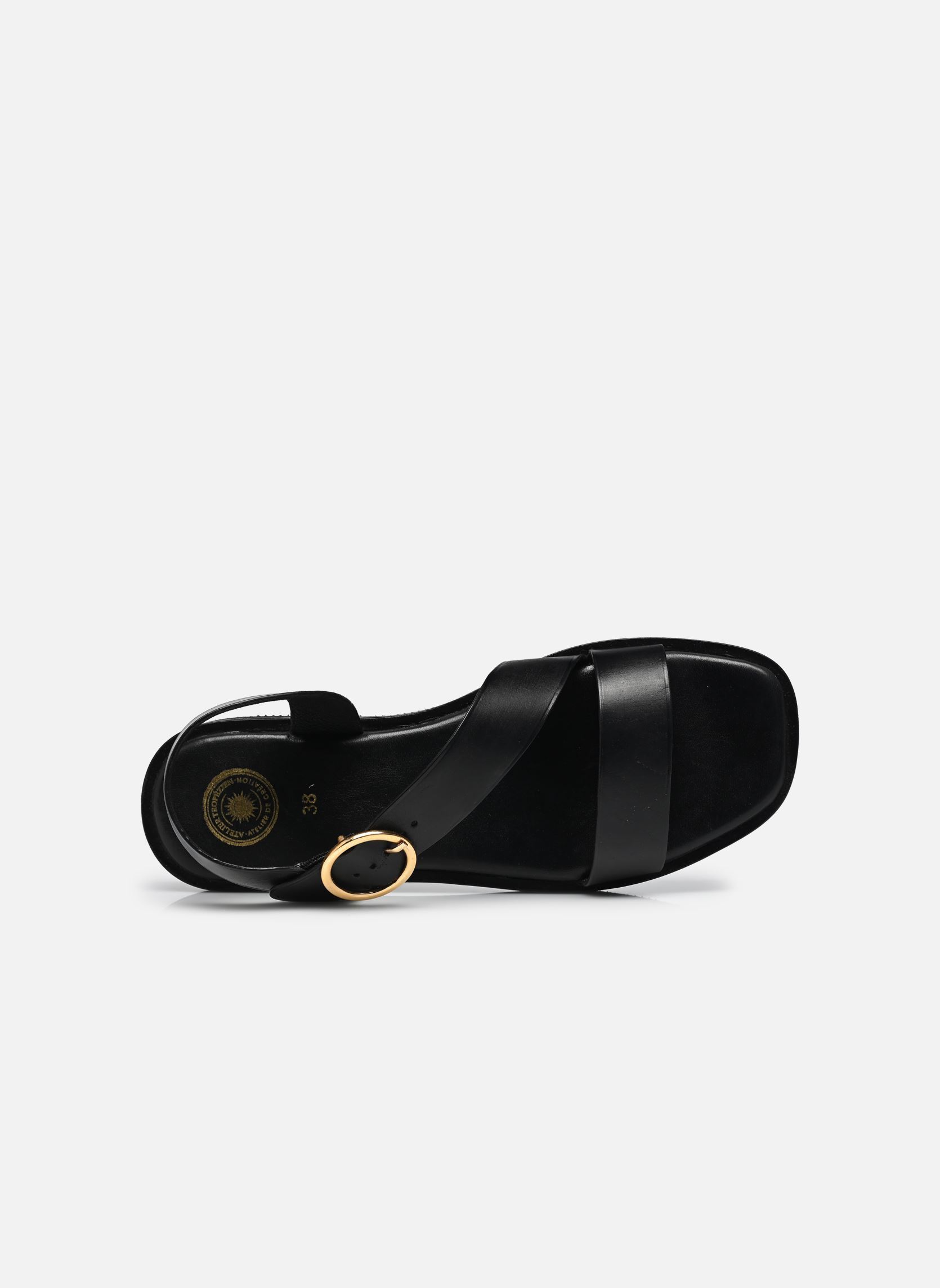 Sandales plates St 17 femme noir L'Atelier Tropézien Sandales plates St 17 femme noir BLACK