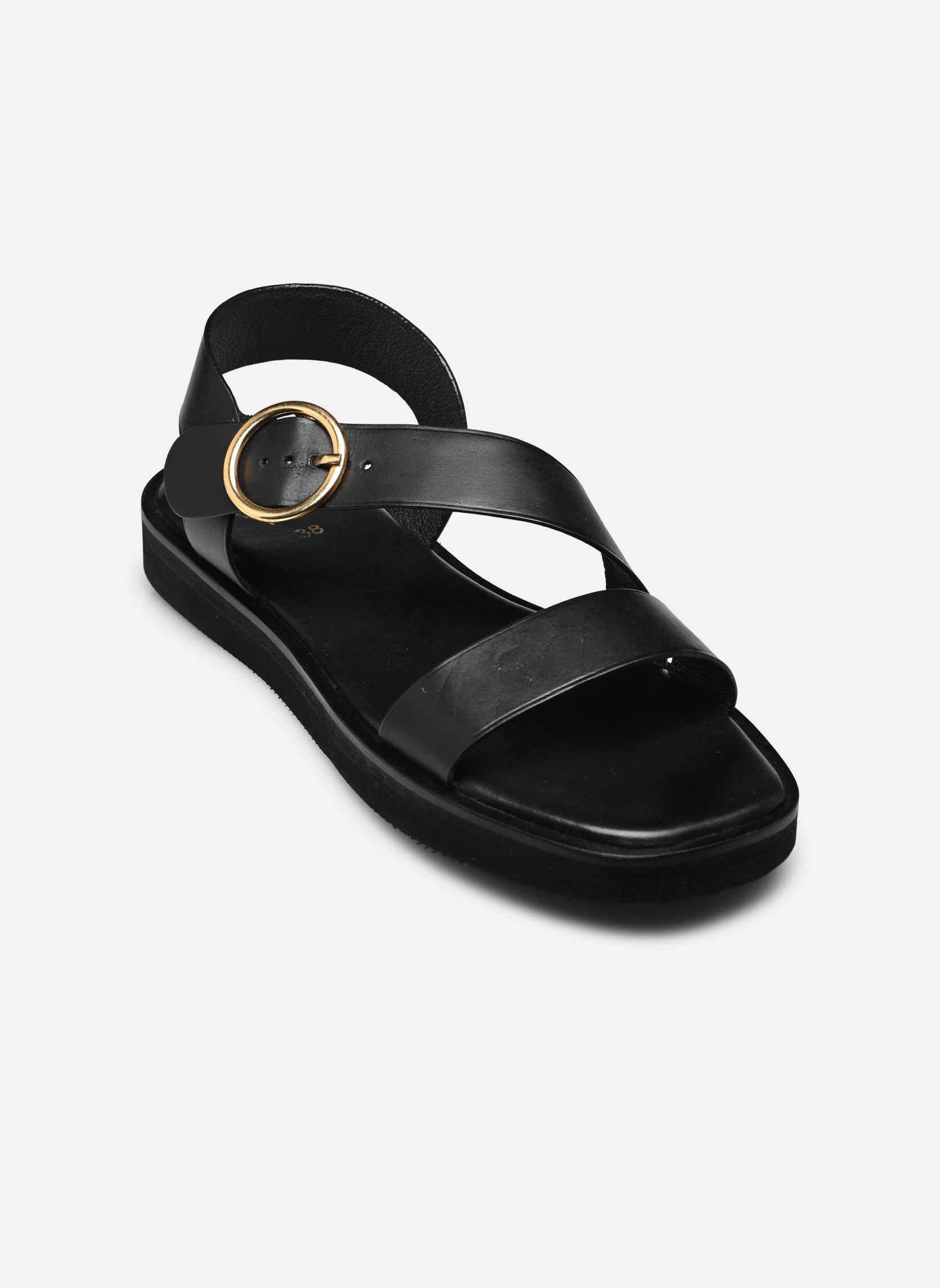 Sandales plates St 17 femme noir L'Atelier Tropézien Sandales plates St 17 femme noir BLACK
