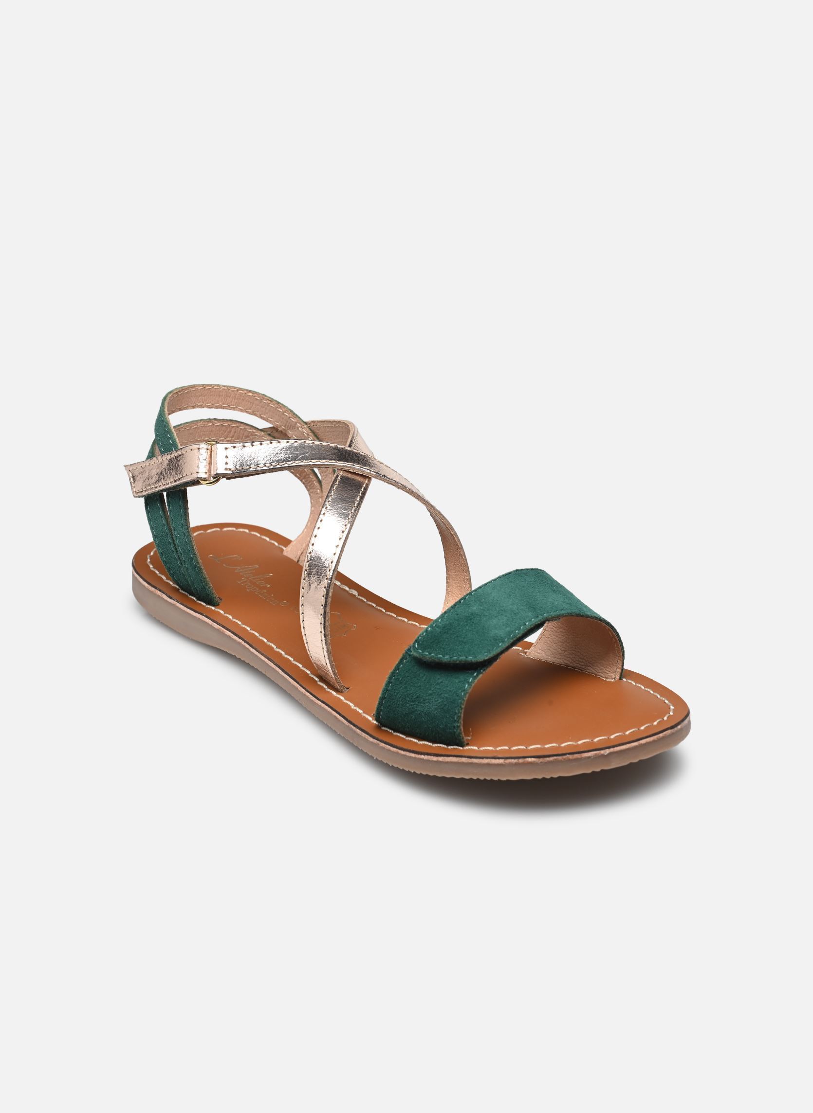 Sandales Il 2263 fille multicolore L'Atelier Tropézien Sandales Il 2263 fille multicolore GOLD/GREEN