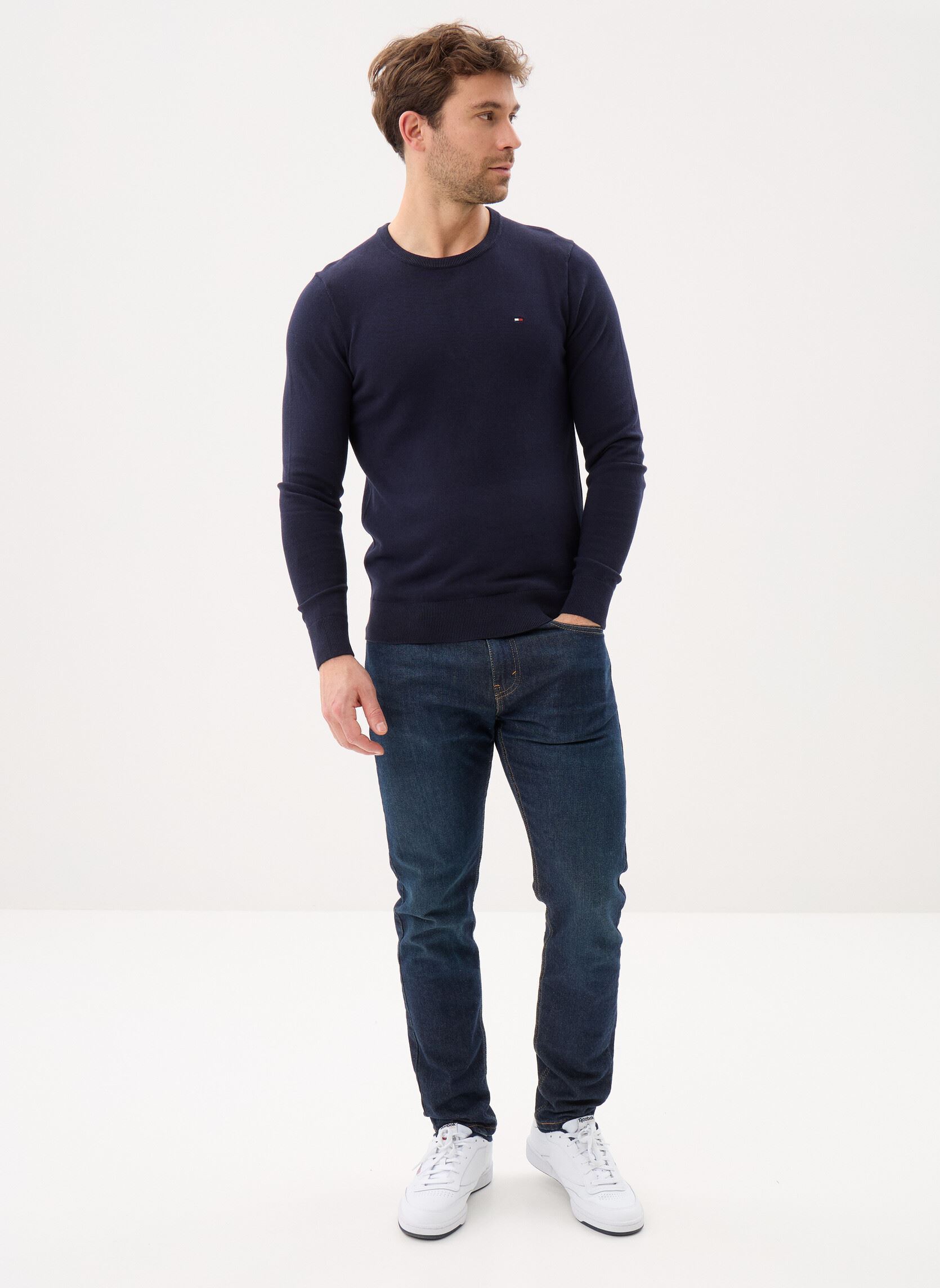 Pulls Core Essential Cotto MW0MW14748 homme bleu Tommy Hilfiger Pulls Core Essential Cotto MW0MW14748 homme bleu DESERT SKY