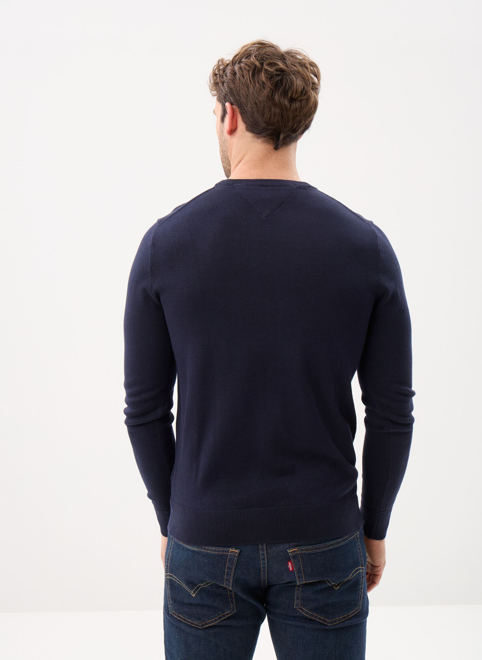 Pulls Core Essential Cotto MW0MW14748 homme bleu Tommy Hilfiger Pulls Core Essential Cotto MW0MW14748 homme bleu DESERT SKY