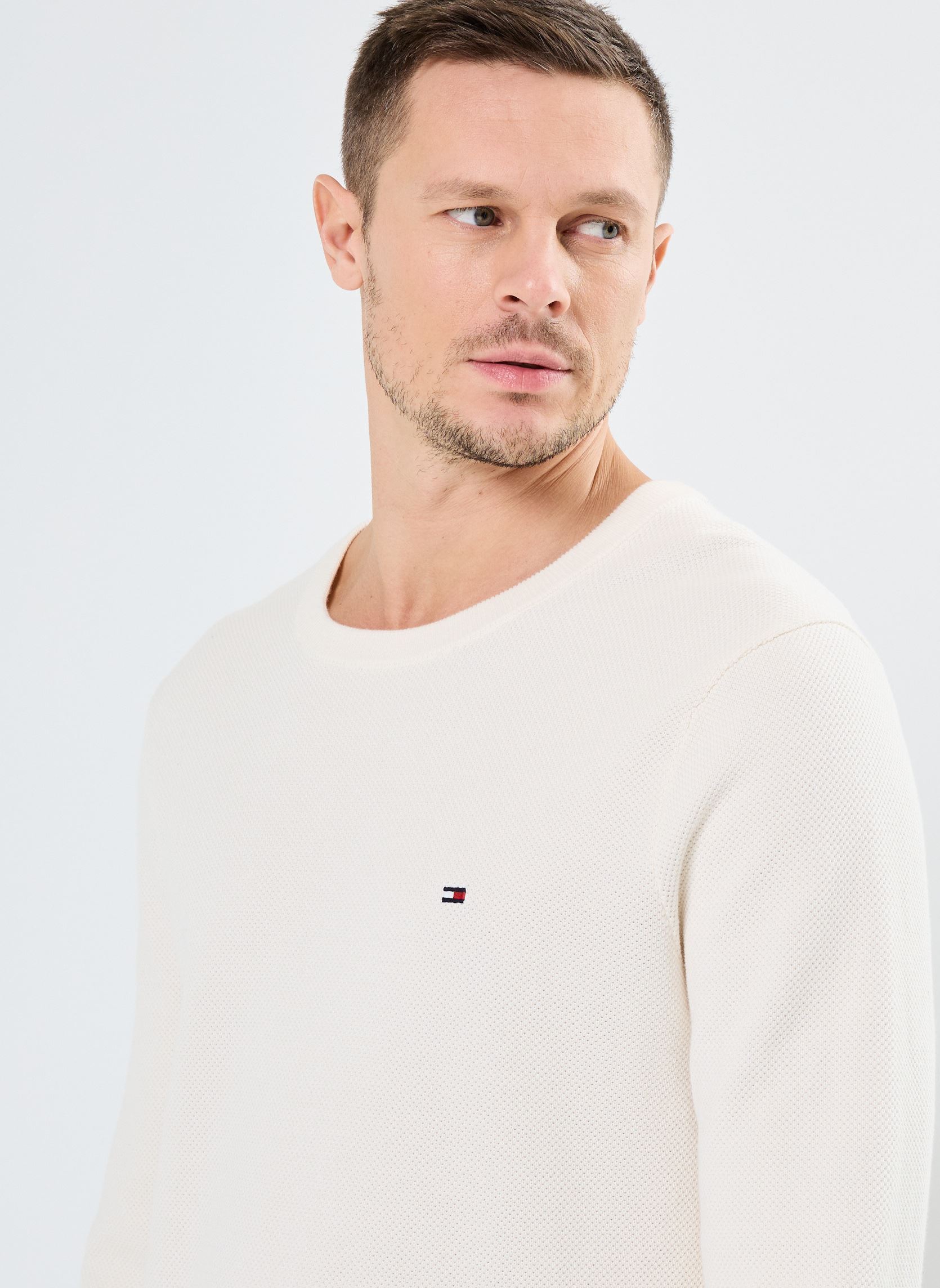 Pulls Essential Structure MW0MW36347 homme blanc Tommy Hilfiger Pulls Essential Structure MW0MW36347 homme blanc IVORY PETAL