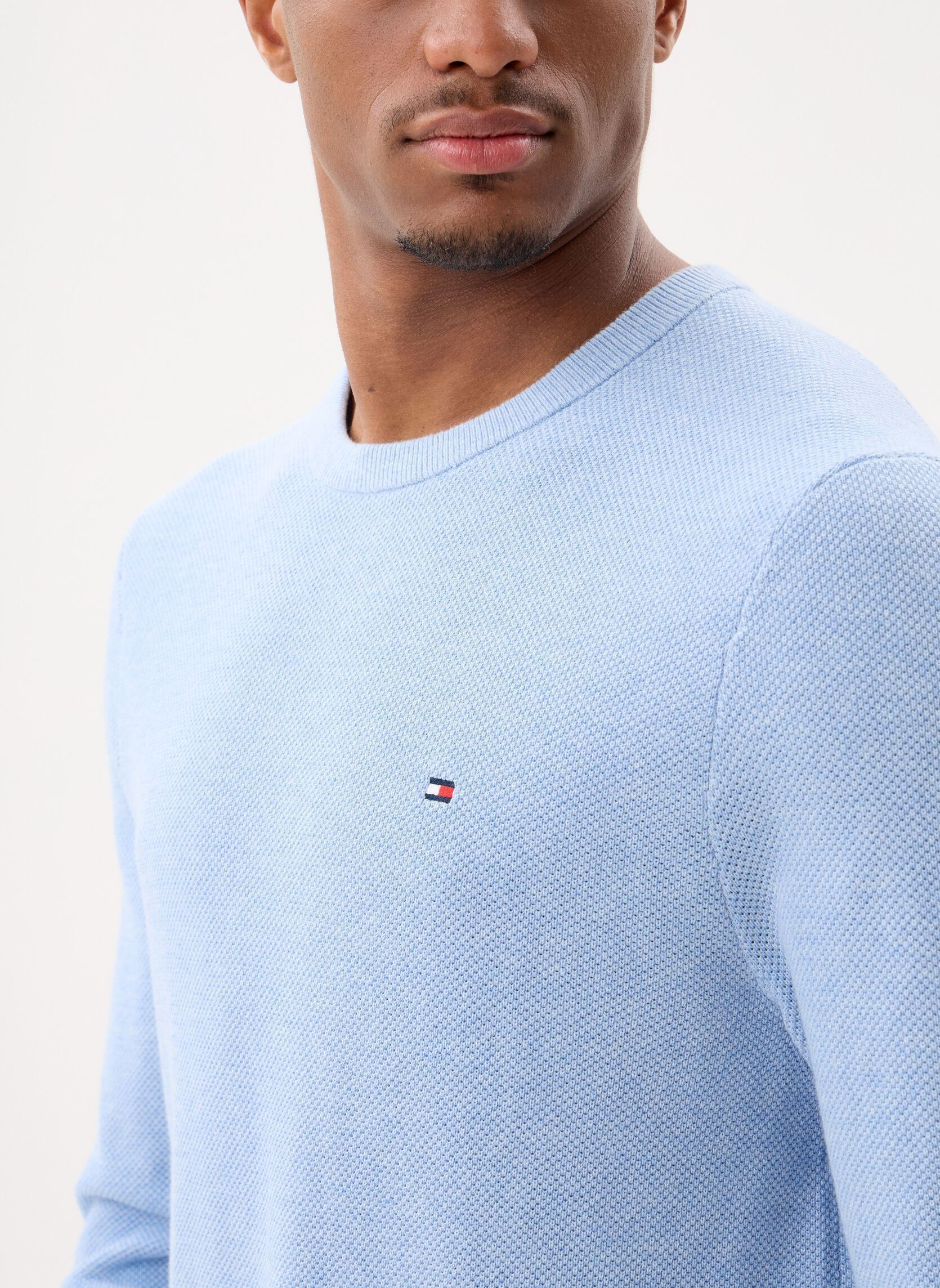 Pulls Essential Structure MW0MW36347 homme bleu Tommy Hilfiger Pulls Essential Structure MW0MW36347 homme bleu VESSEL BLUE HEATHER
