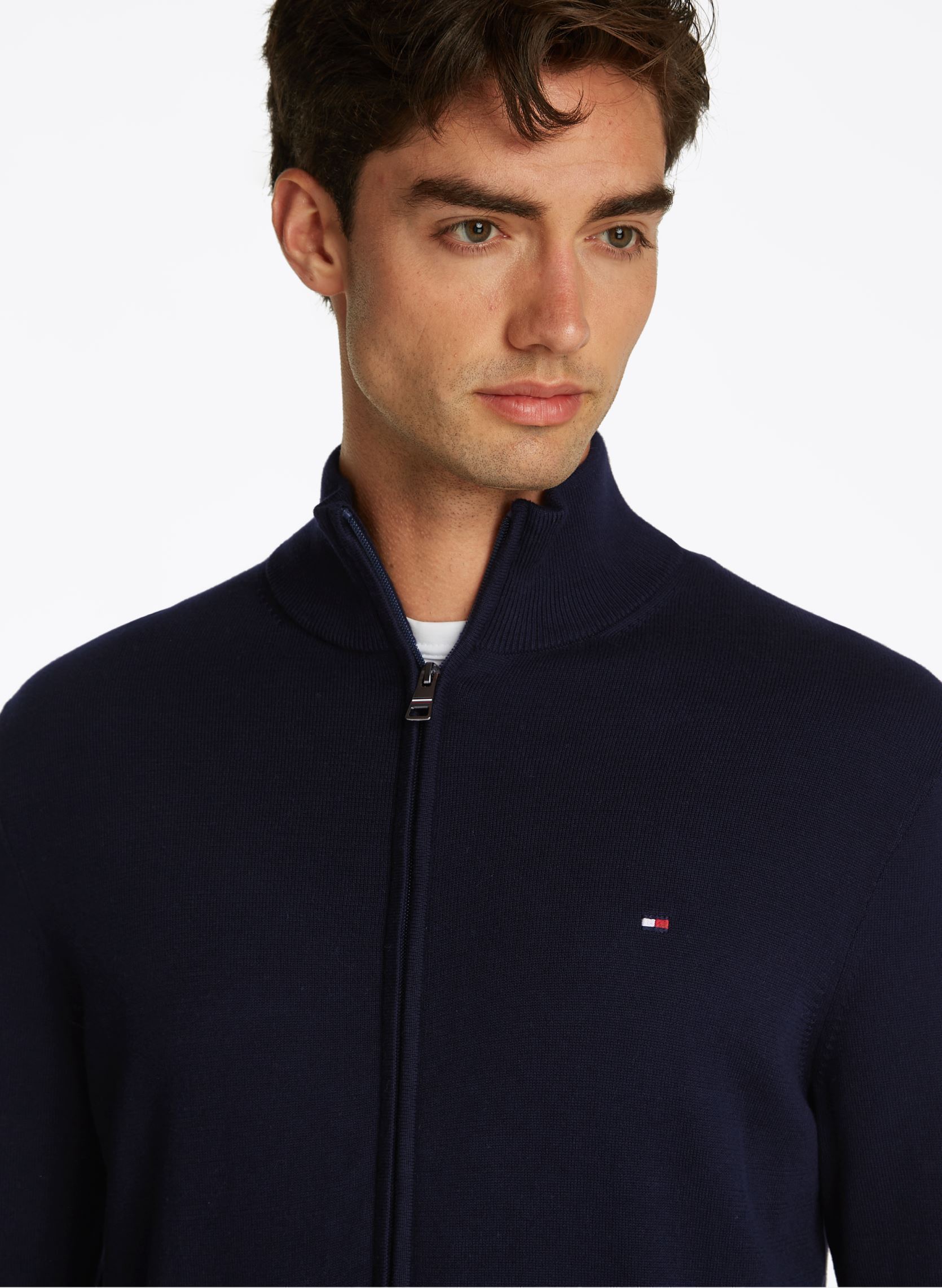 Pulls Essential Cotton Zip MW0MW36517 homme bleu Tommy Hilfiger Pulls Essential Cotton Zip MW0MW36517 homme bleu Desert Sky