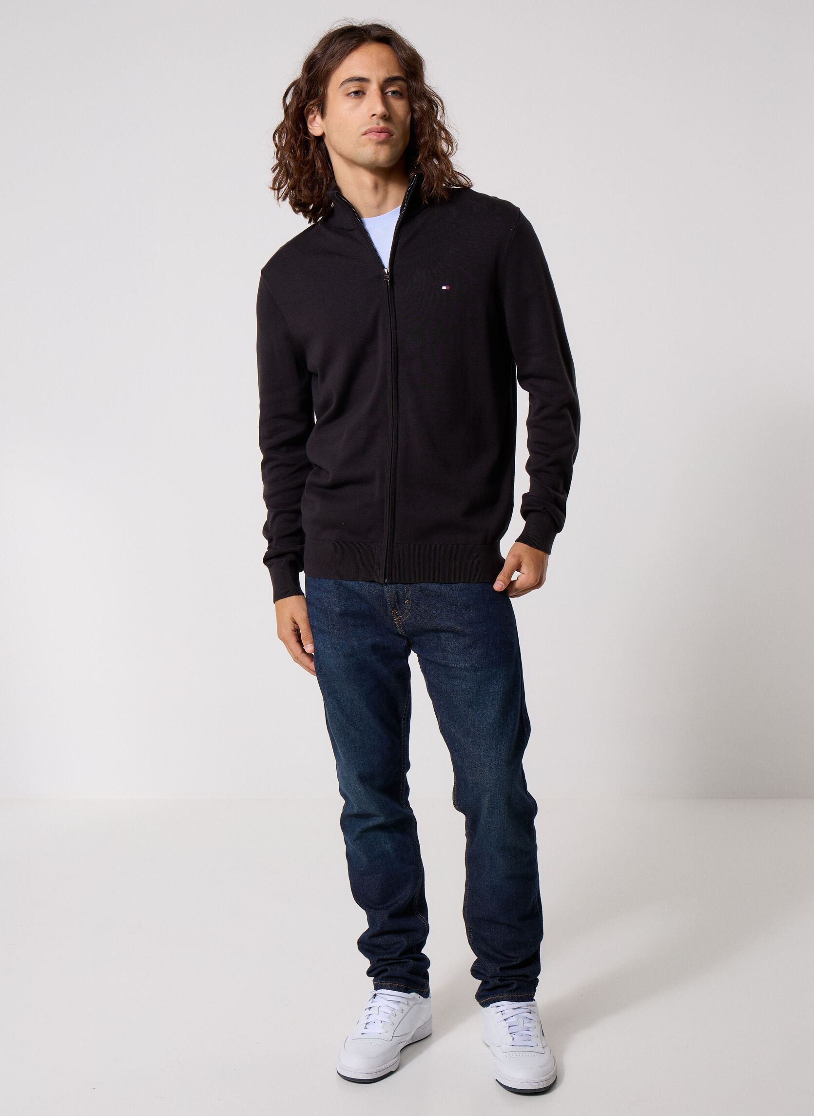 Pulls Essential Cotton Zip MW0MW36517 homme noir Tommy Hilfiger Pulls Essential Cotton Zip MW0MW36517 homme noir Black