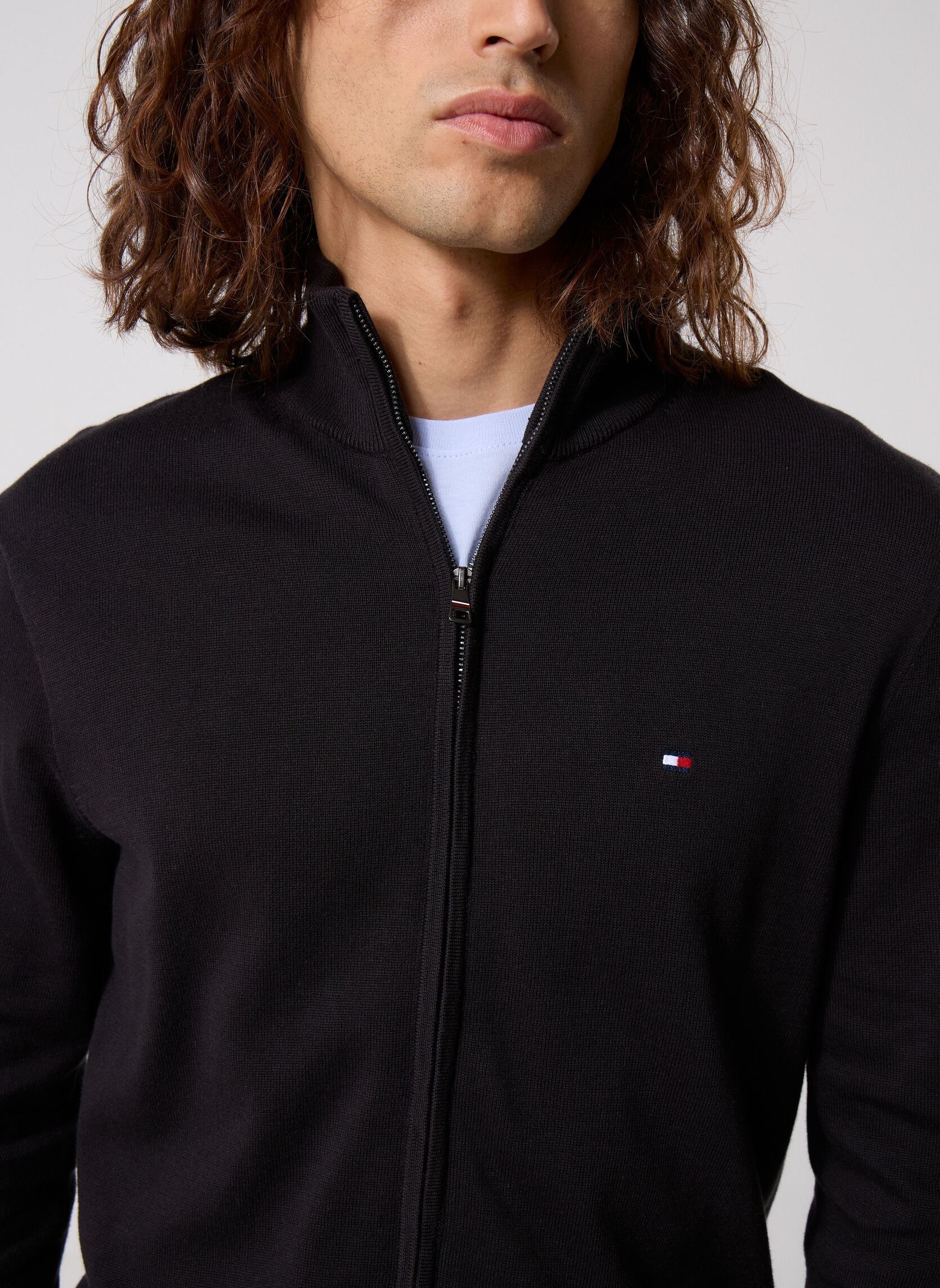 Pulls Essential Cotton Zip MW0MW36517 homme noir Tommy Hilfiger Pulls Essential Cotton Zip MW0MW36517 homme noir Black