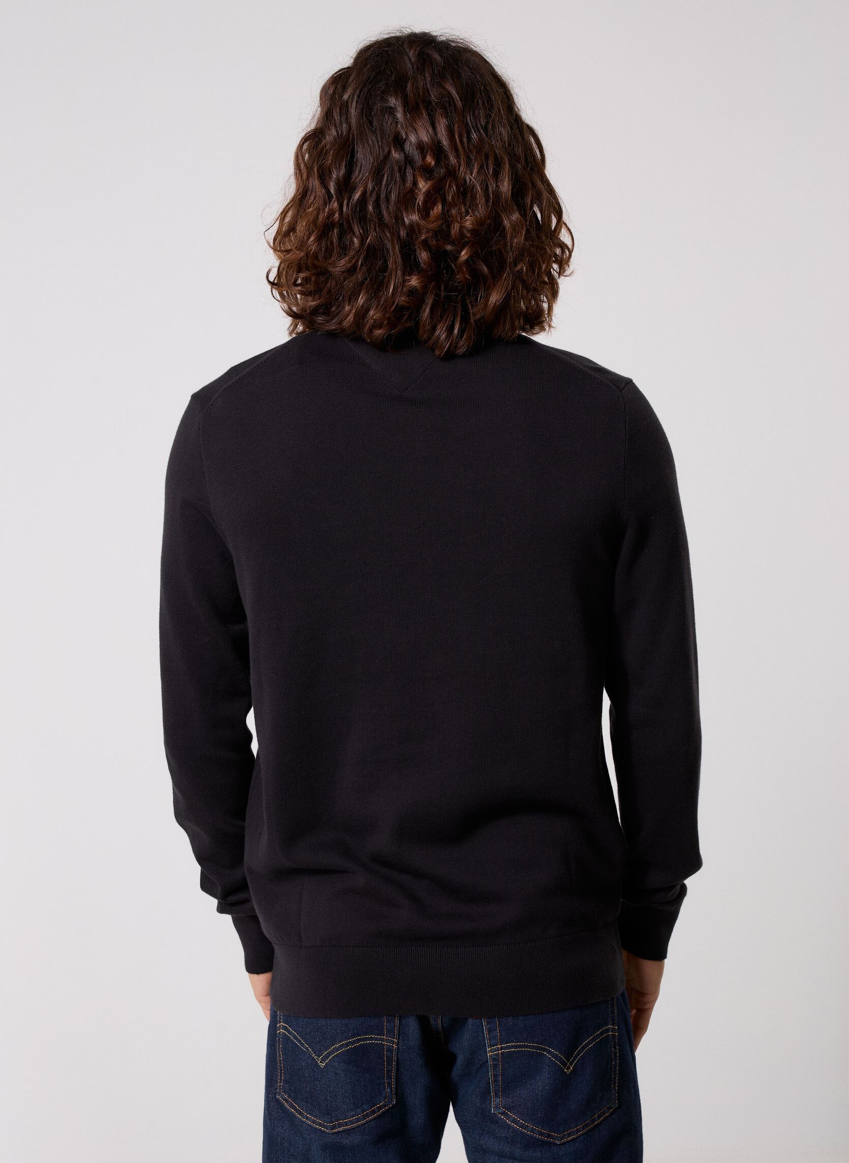 Pullover Essential Cotton Zip MW0MW37331 herren schwarz Tommy Hilfiger Pullover Essential Cotton Zip MW0MW37331 herren schwarz Black
