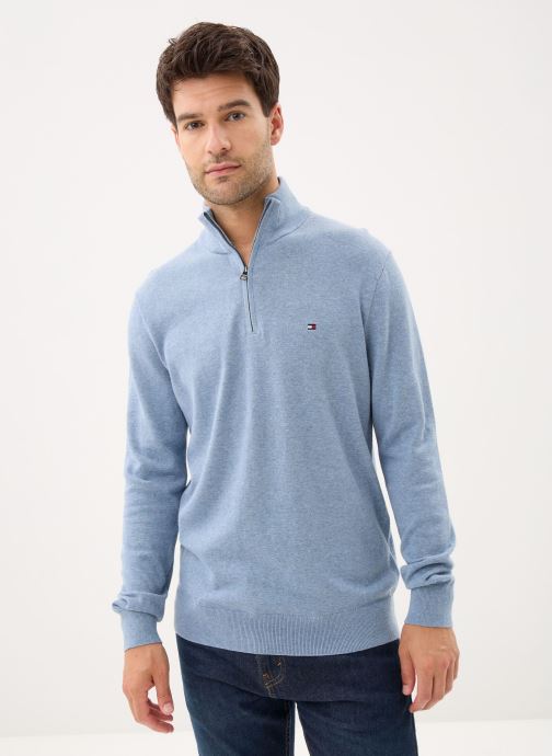 Tommy Hilfiger Pulls Essential Cotton Zip MW0MW37331 homme bleu