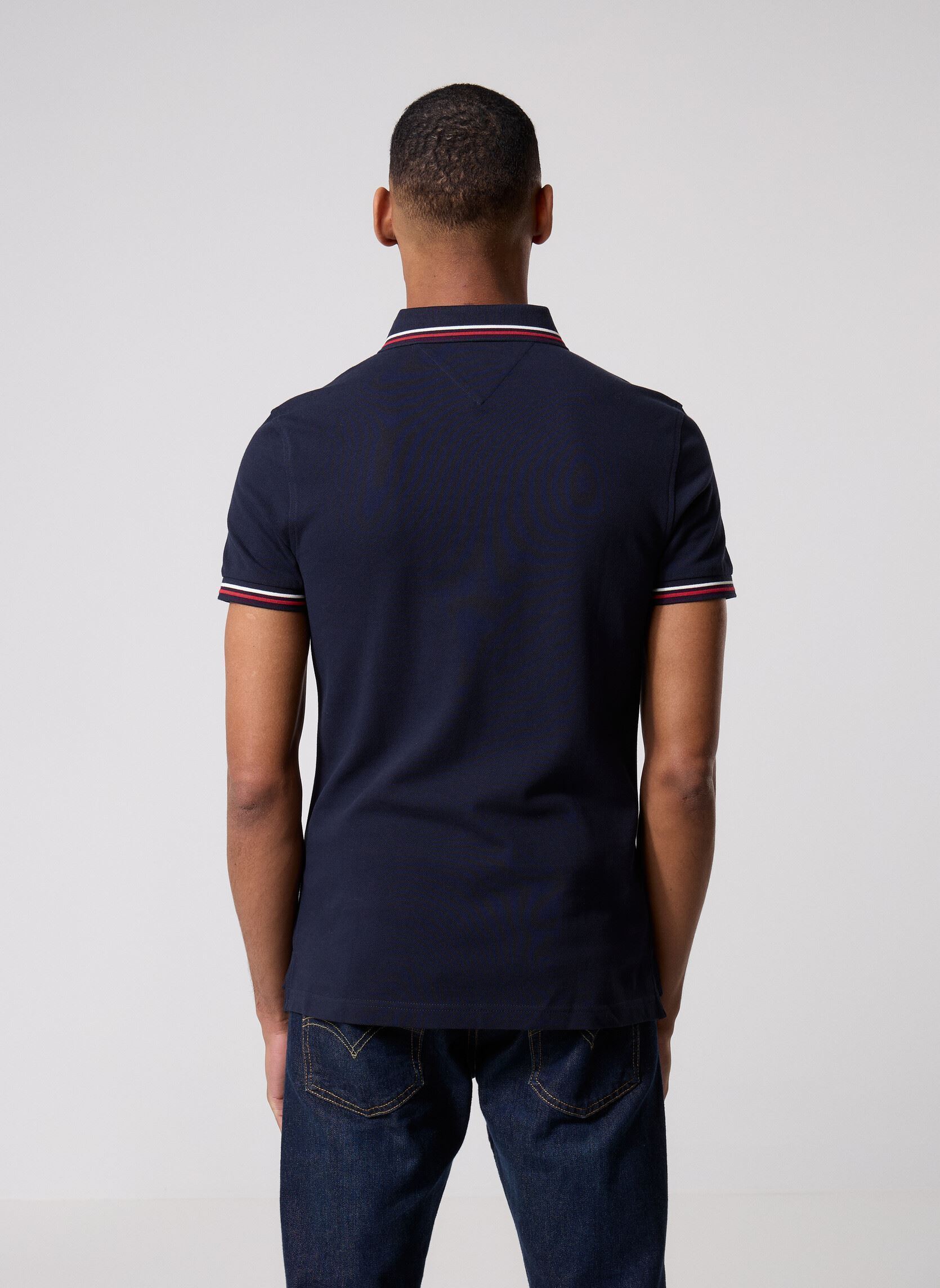 Polos manches courtes Tipped Slim Fit Polo MW0MW37346 homme bleu Tommy Hilfiger Polos manches courtes Tipped Slim Fit Polo MW0MW37346 homme bleu Desert Sky