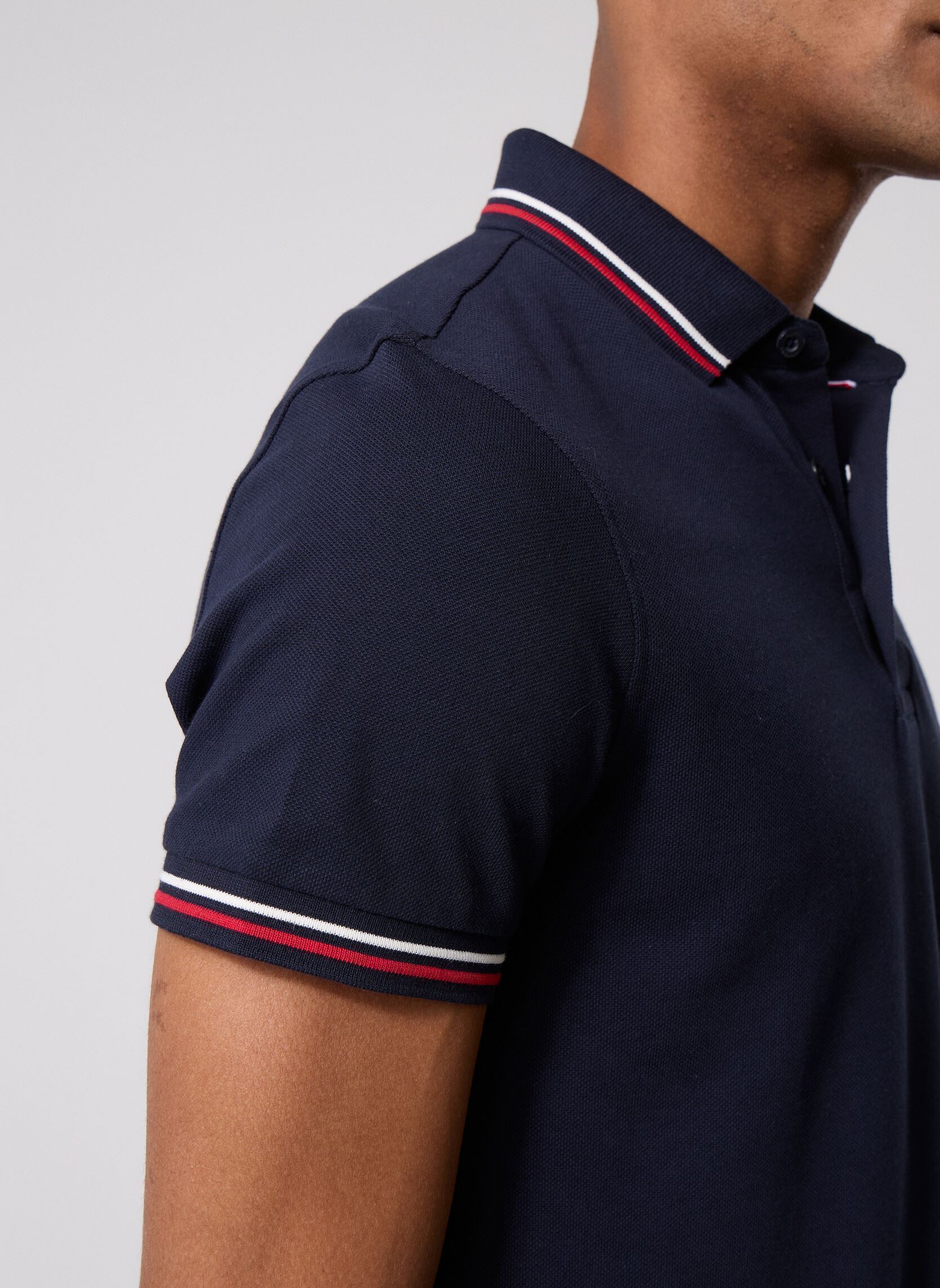 Polos manches courtes Tipped Slim Fit Polo MW0MW37346 homme bleu Tommy Hilfiger Polos manches courtes Tipped Slim Fit Polo MW0MW37346 homme bleu Desert Sky