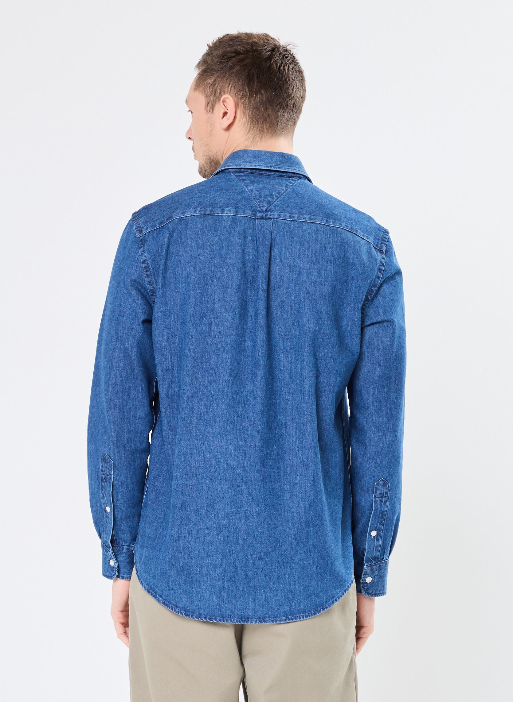 Chemises Denim Rf Shirt MW0MW37581 homme bleu Tommy Hilfiger Chemises Denim Rf Shirt MW0MW37581 homme bleu DARK BLUE DENIM