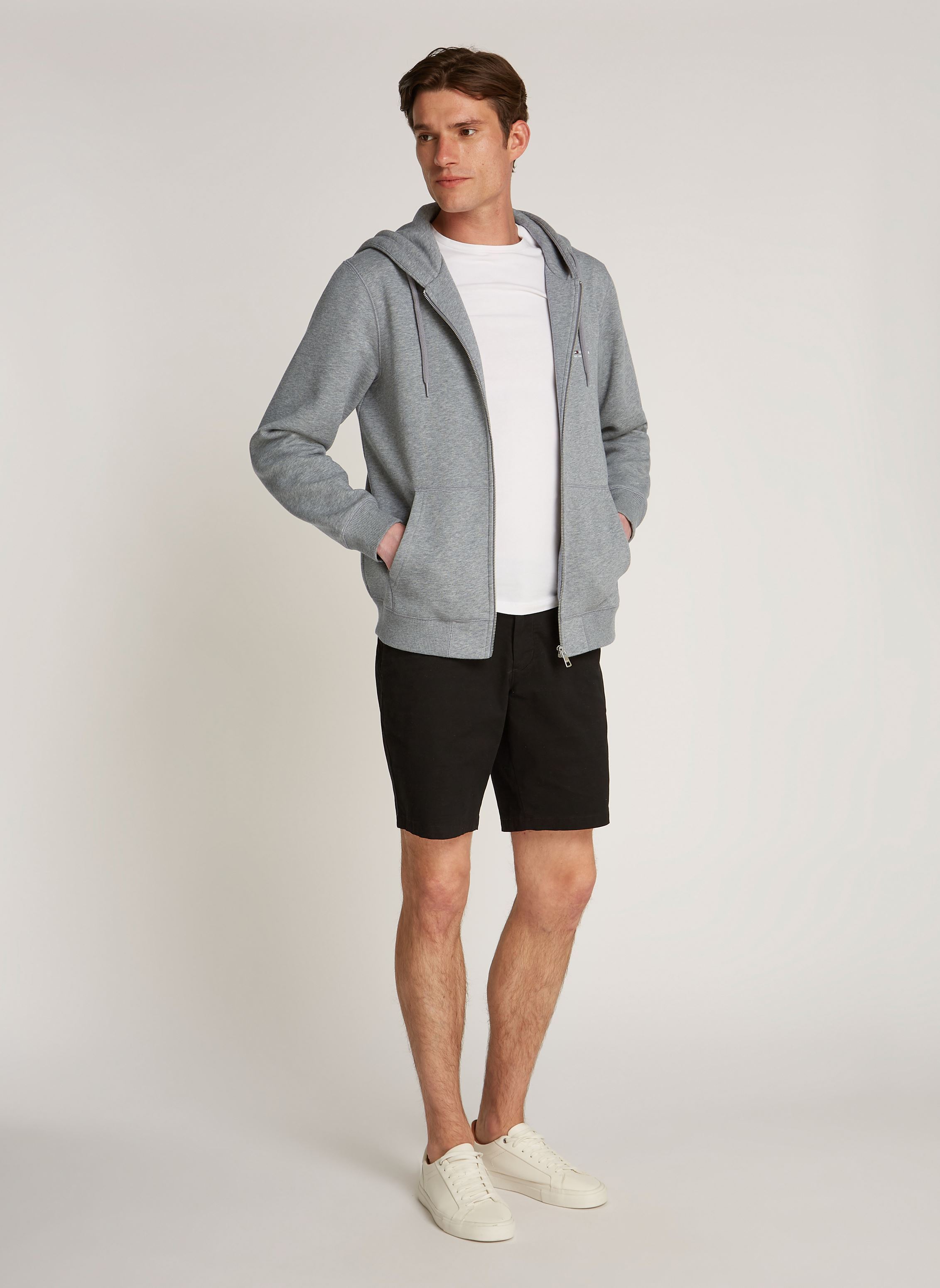 Felpe con zip Small Tommy Logo Zip MW0MW37687 uomo grigio Tommy Hilfiger Felpe con zip Small Tommy Logo Zip MW0MW37687 uomo grigio MEDIUM GREY HEATHER