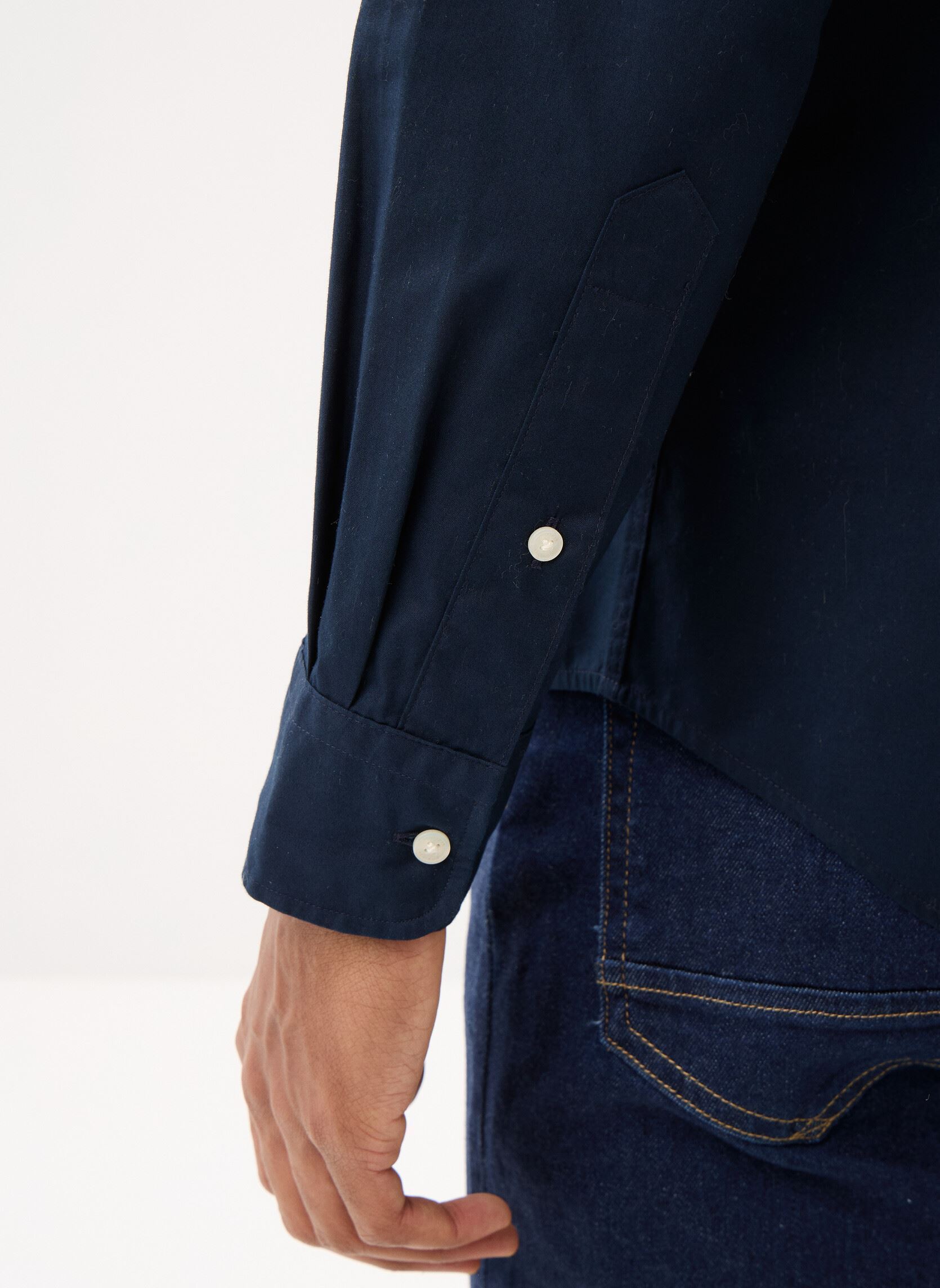 Tee-shirts manches longues Core Flex Poplin Sol MW0MW39988 homme bleu Tommy Hilfiger Tee-shirts manches longues Core Flex Poplin Sol MW0MW39988 homme bleu DESERT SKY