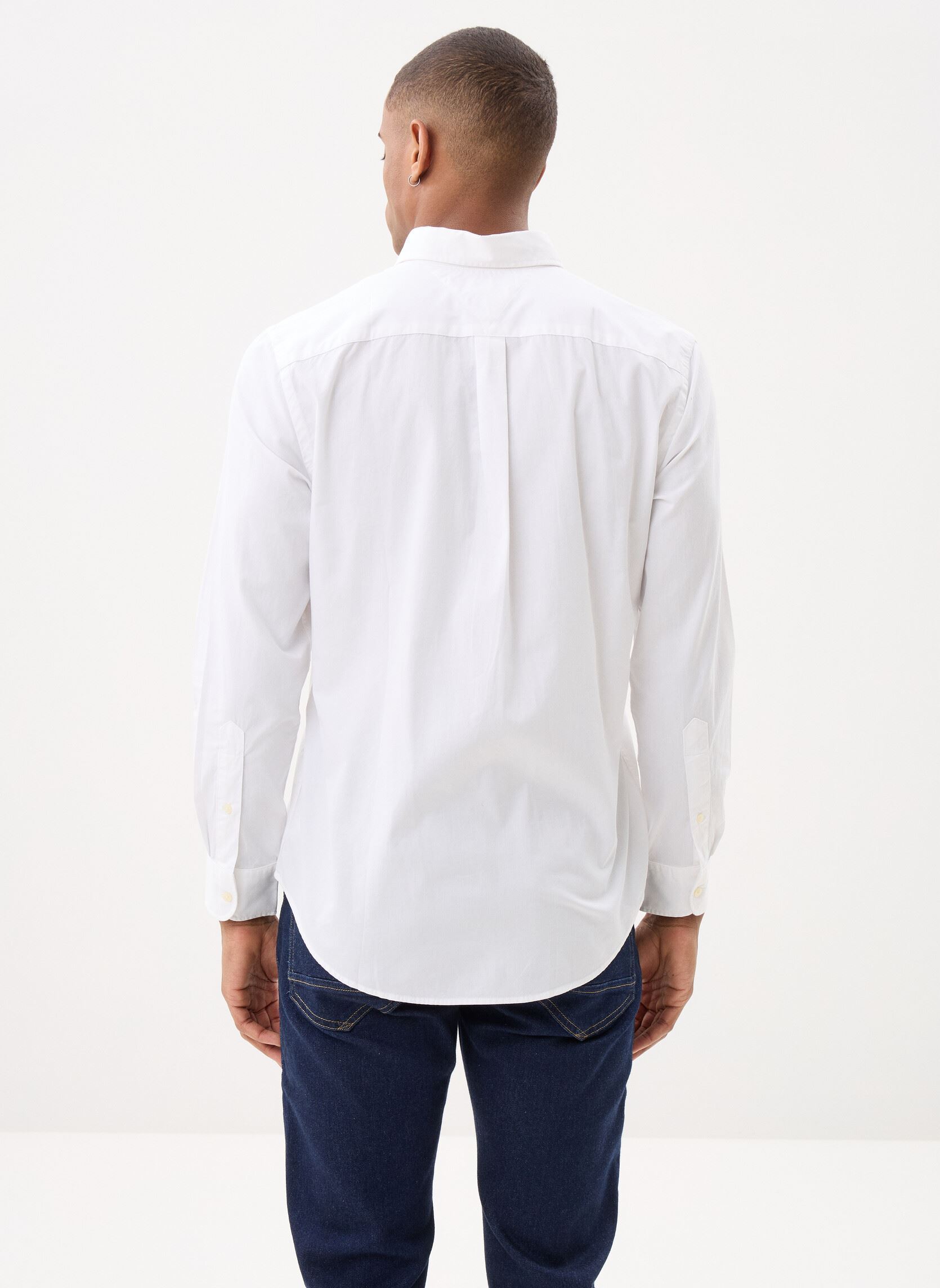 Tee-shirts manches longues Core Flex Poplin Sol MW0MW39988 homme blanc Tommy Hilfiger Tee-shirts manches longues Core Flex Poplin Sol MW0MW39988 homme blanc WHITE