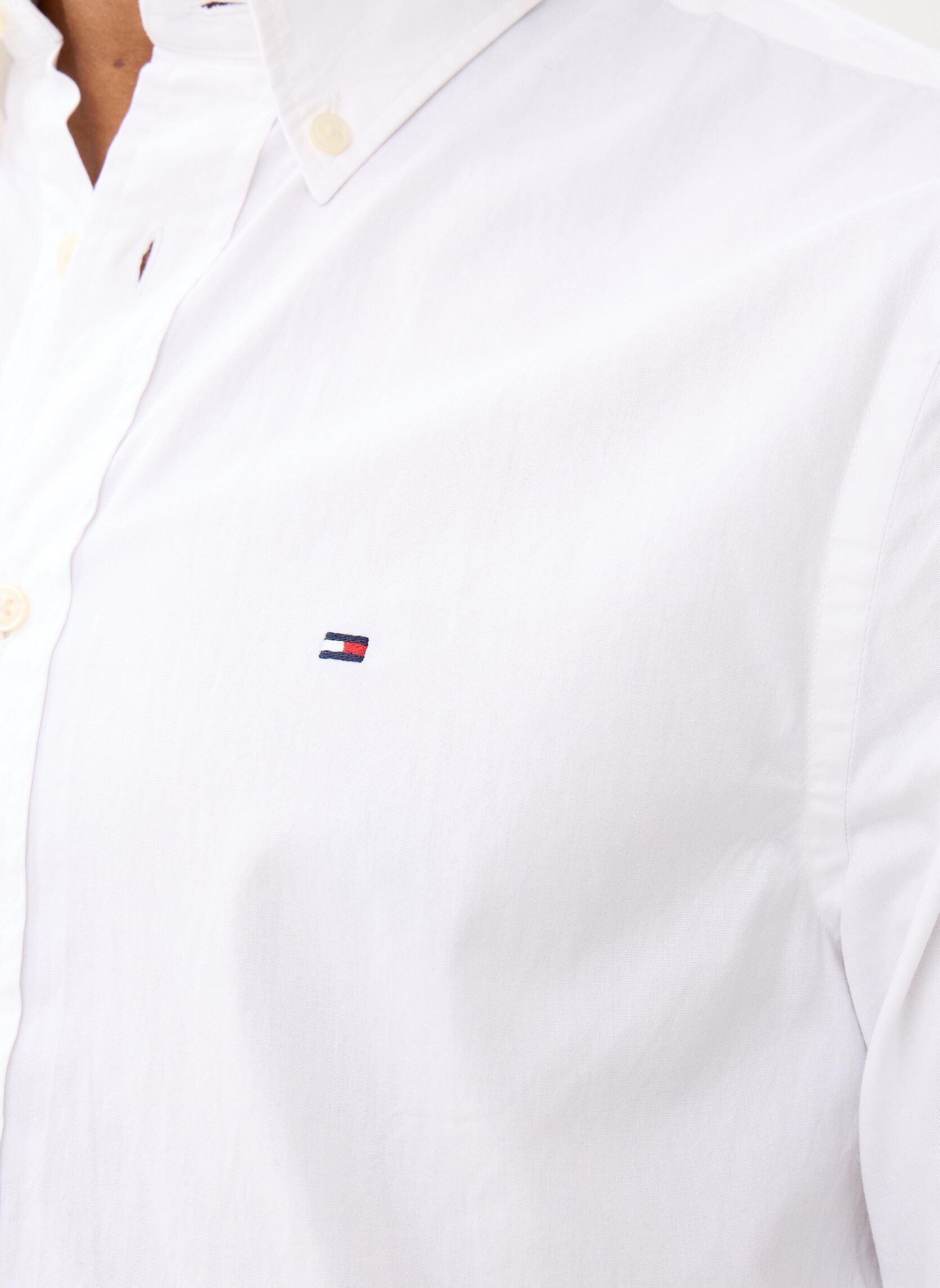 Tee-shirts manches longues Core Flex Poplin Sol MW0MW39988 homme blanc Tommy Hilfiger Tee-shirts manches longues Core Flex Poplin Sol MW0MW39988 homme blanc WHITE
