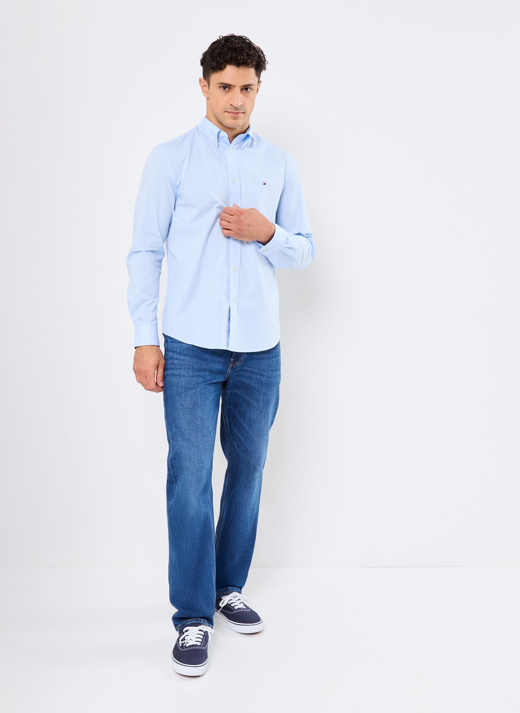 T-shirt a maniche lunghe Core Flex Poplin Sol MW0MW39988 uomo blu Tommy Hilfiger T-shirt a maniche lunghe Core Flex Poplin Sol MW0MW39988 uomo blu SWEET BLUE