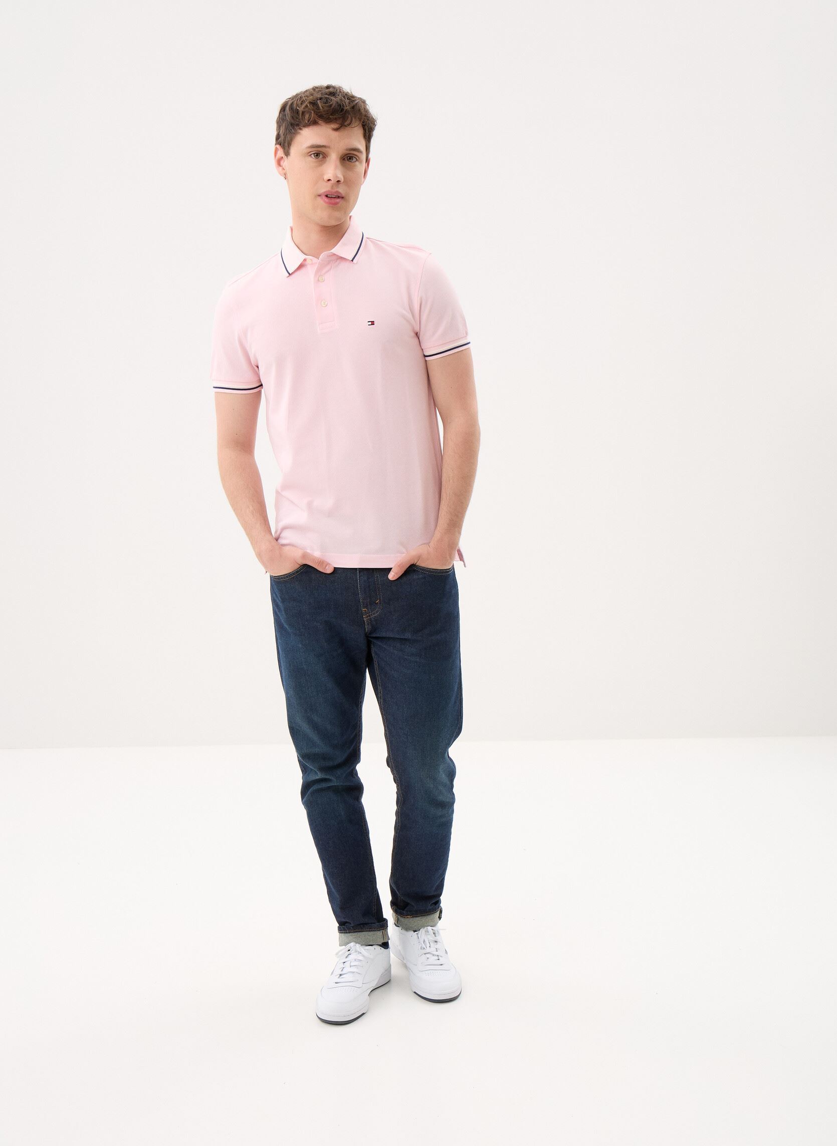 Kurzarm-Poloshirts Tipped Slim Fit Seas MW0MW39993 herren rosa Tommy Hilfiger Kurzarm-Poloshirts Tipped Slim Fit Seas MW0MW39993 herren rosa PINK LILY