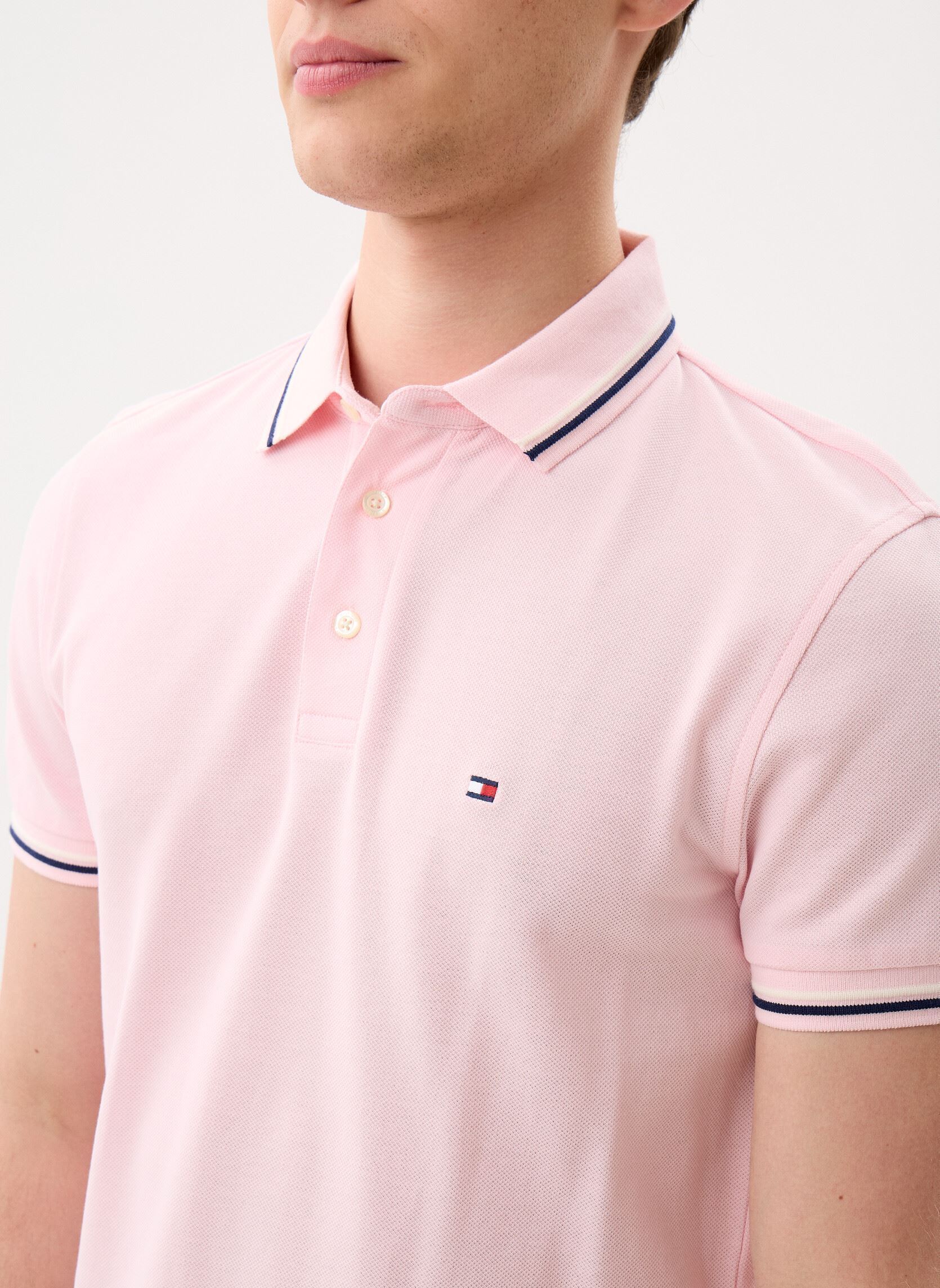 Kurzarm-Poloshirts Tipped Slim Fit Seas MW0MW39993 herren rosa Tommy Hilfiger Kurzarm-Poloshirts Tipped Slim Fit Seas MW0MW39993 herren rosa PINK LILY