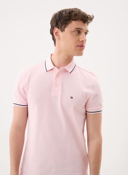 Tommy Hilfiger Kurzarm-Poloshirts Tipped Slim Fit Seas MW0MW39993 herren rosa