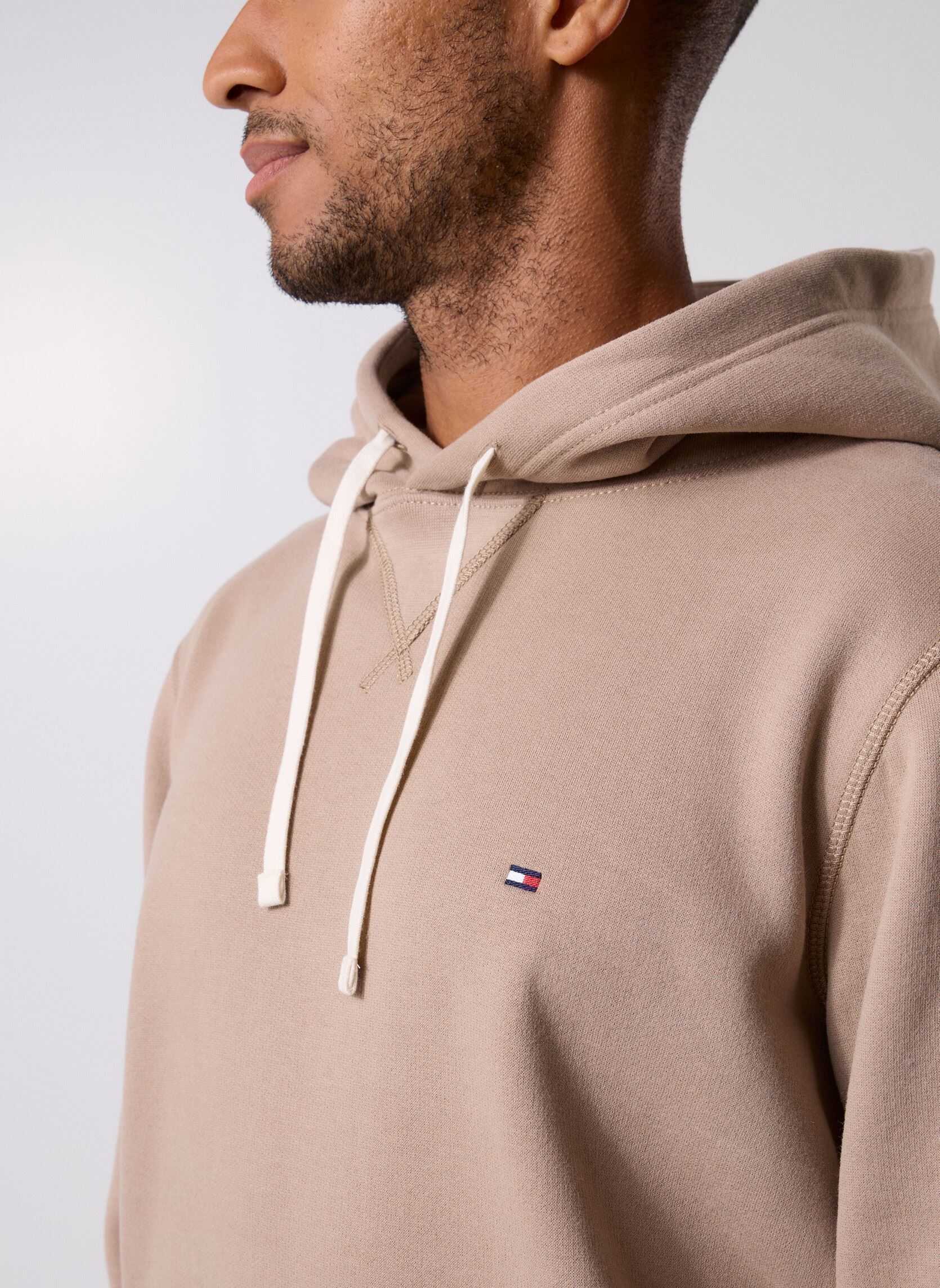 Kapuzenpullover Ess Seasonal Fleece MW0MW39997 herren beige Tommy Hilfiger Kapuzenpullover Ess Seasonal Fleece MW0MW39997 herren beige BEIGE
