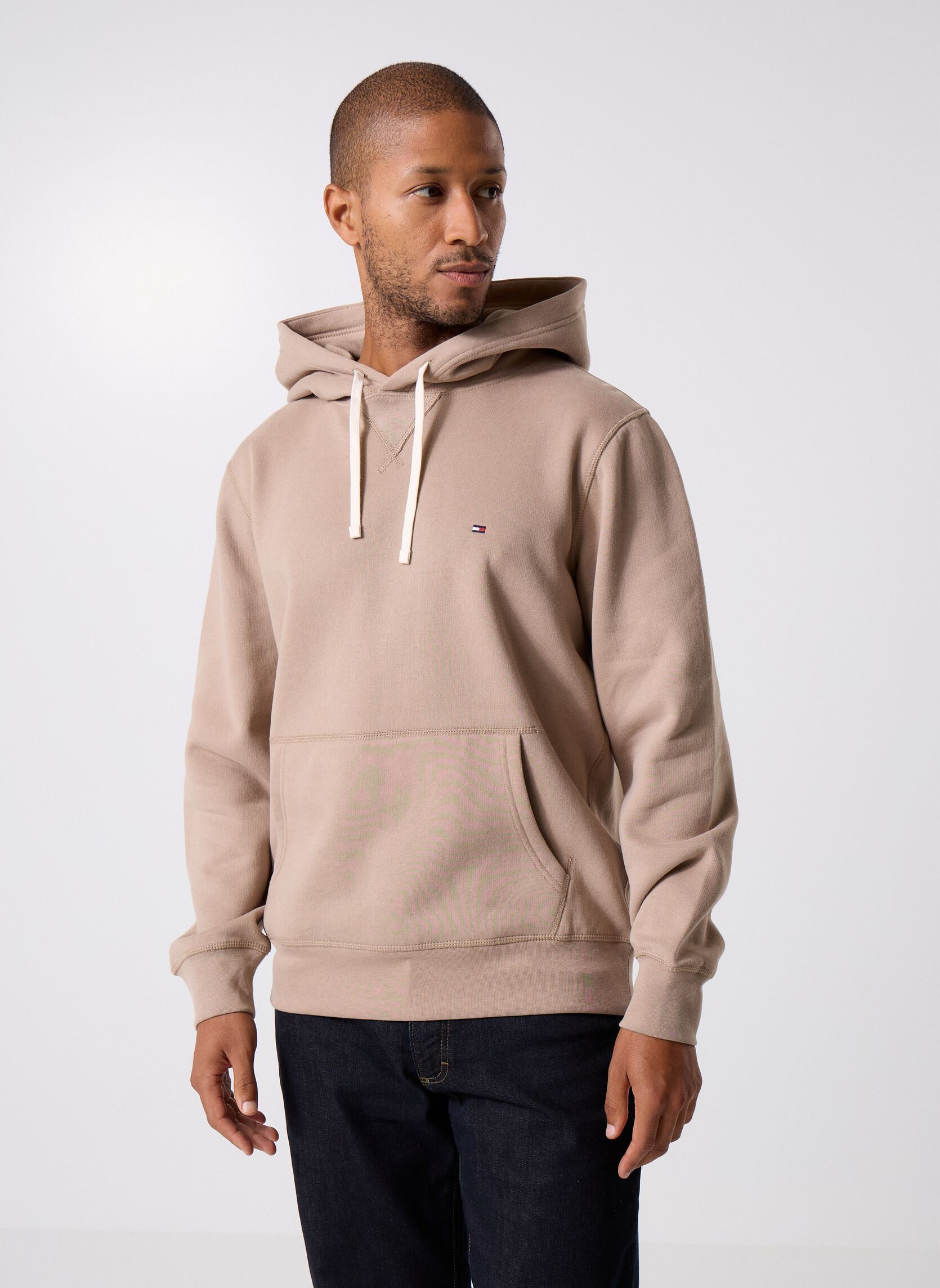 Kapuzenpullover Ess Seasonal Fleece MW0MW39997 herren beige Tommy Hilfiger Kapuzenpullover Ess Seasonal Fleece MW0MW39997 herren beige BEIGE