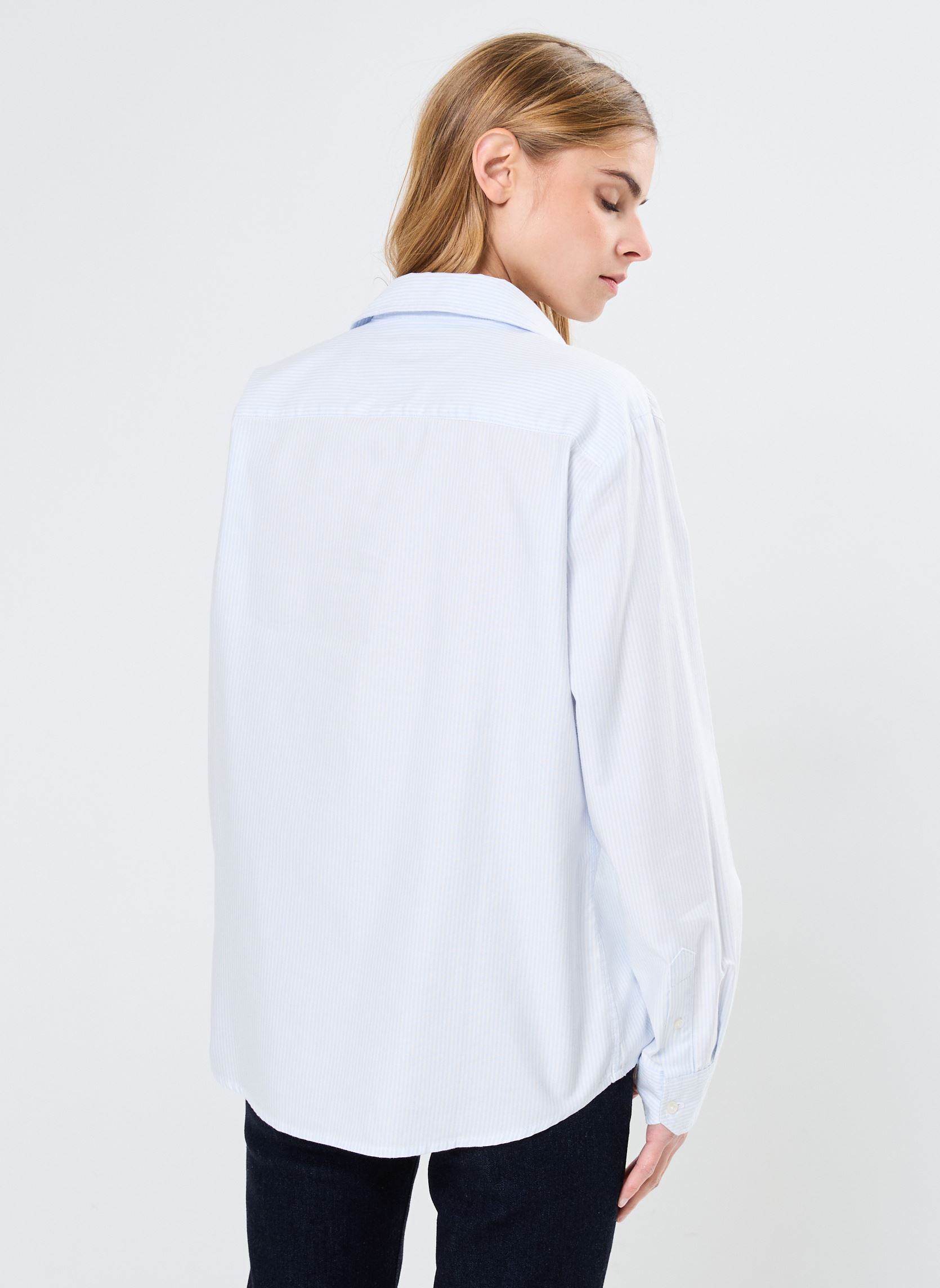 Chemises manches longues Tjw Reg Oxford Shirt DW0DW19890 femme bleu Tommy Jeans Chemises manches longues Tjw Reg Oxford Shirt DW0DW19890 femme bleu SWEET BLUE/WHITE STRIPE