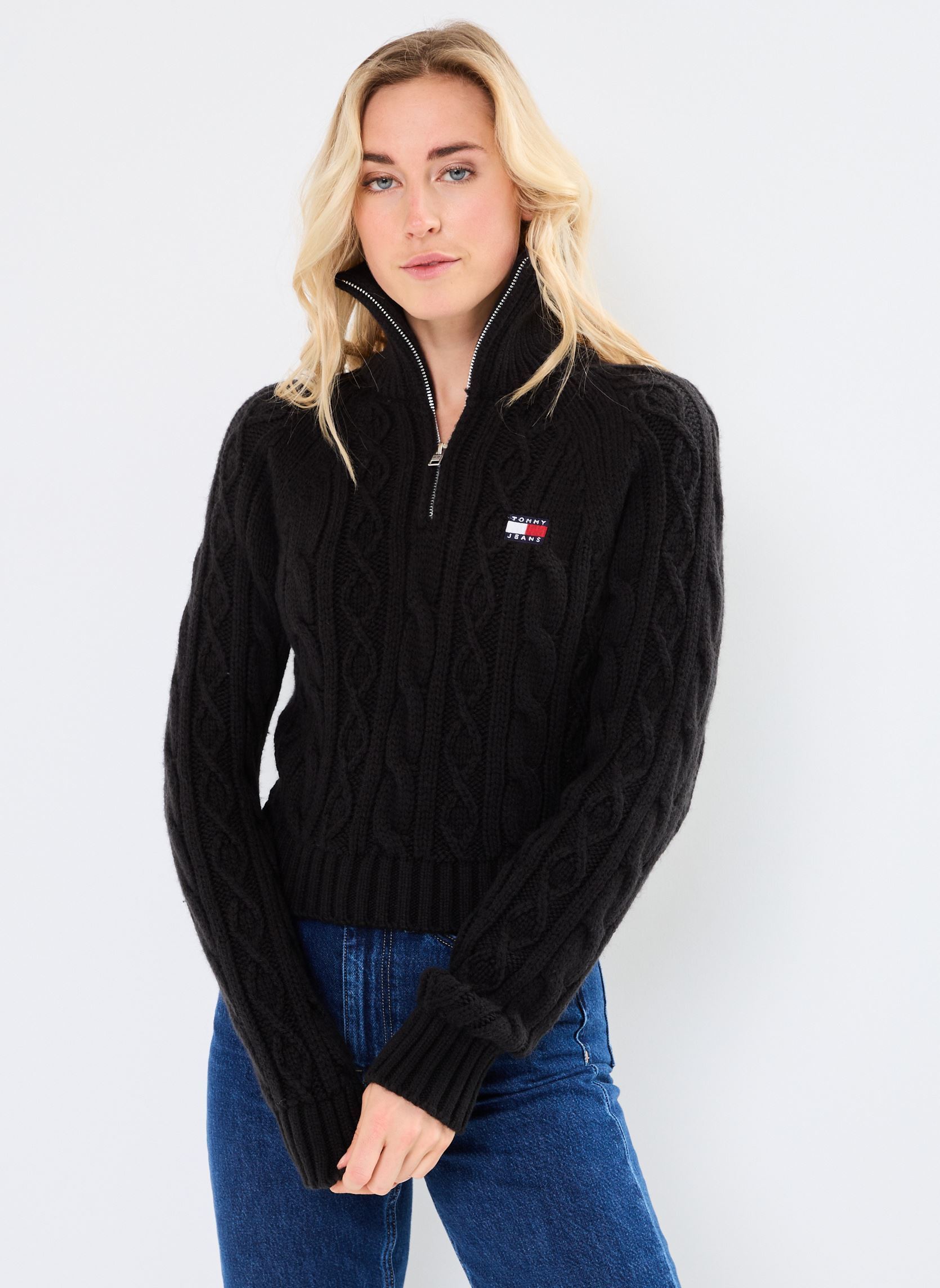 Vêtements Tommy Jeans Tjw Reg 14 Zip Swea DW0DW20269 pour Accessoires