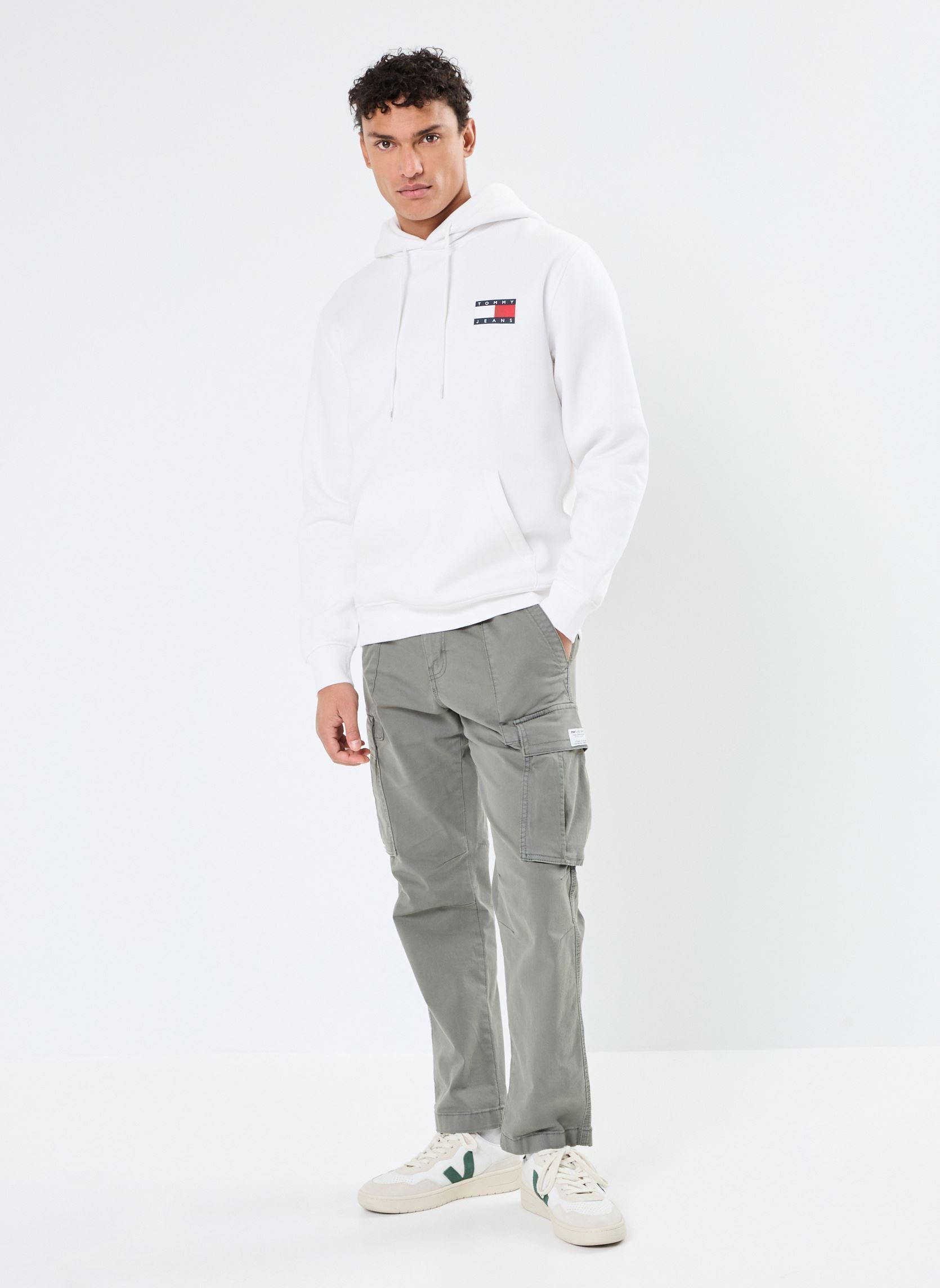 Sweats à capuche Tjm Reg Essential Fl DM0DM20738 homme blanc Tommy Jeans Sweats à capuche Tjm Reg Essential Fl DM0DM20738 homme blanc WHITE