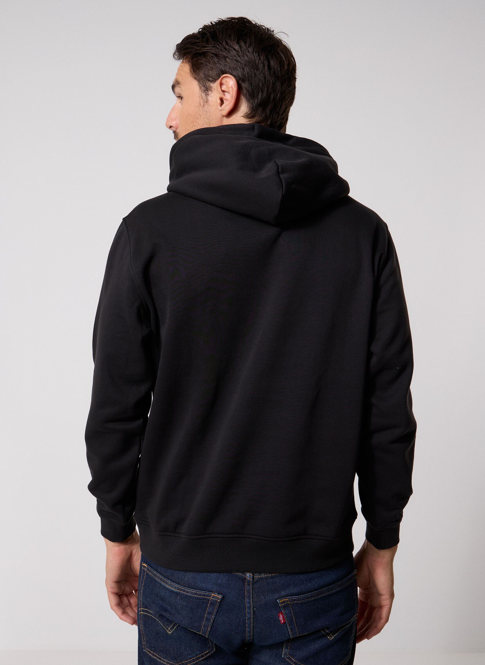 Hoodies Tjm Reg Linear Logo DM0DM20746 heren zwart Tommy Jeans Hoodies Tjm Reg Linear Logo DM0DM20746 heren zwart Black