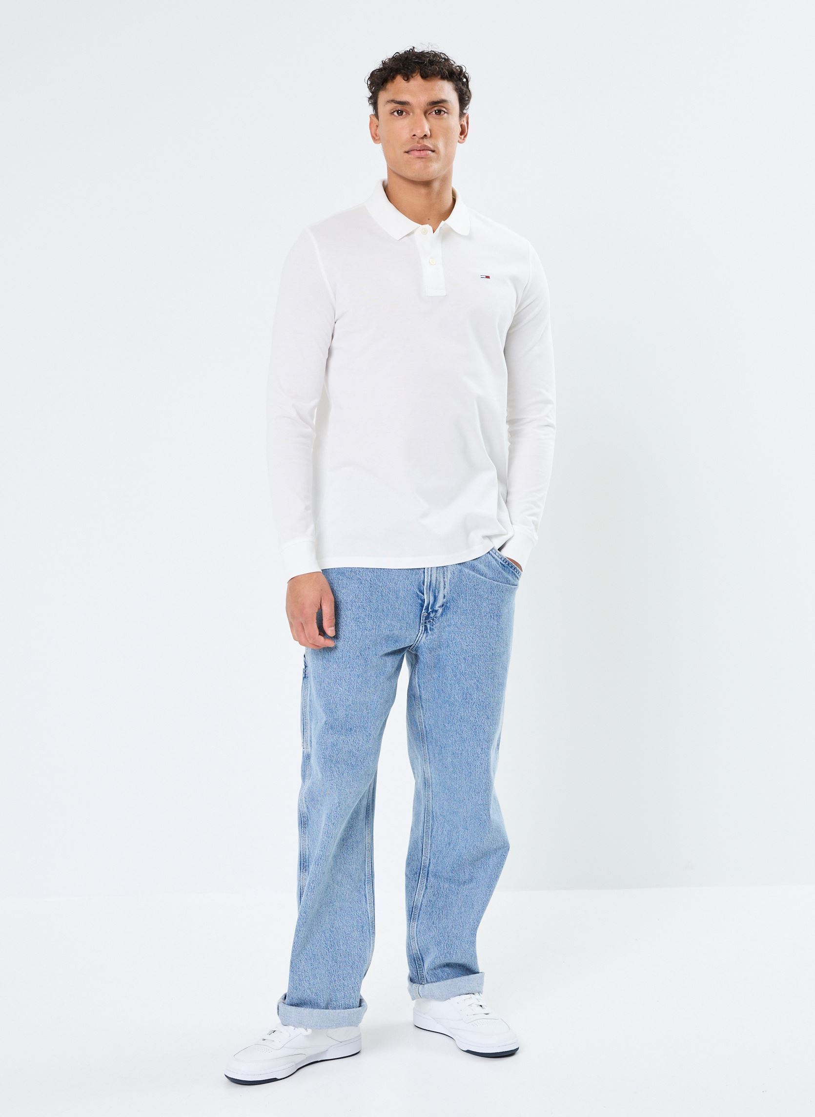 Polos manches courtes Tjm Slim Placket Pol DM0DM20232 homme blanc Tommy Jeans Polos manches courtes Tjm Slim Placket Pol DM0DM20232 homme blanc ECRU