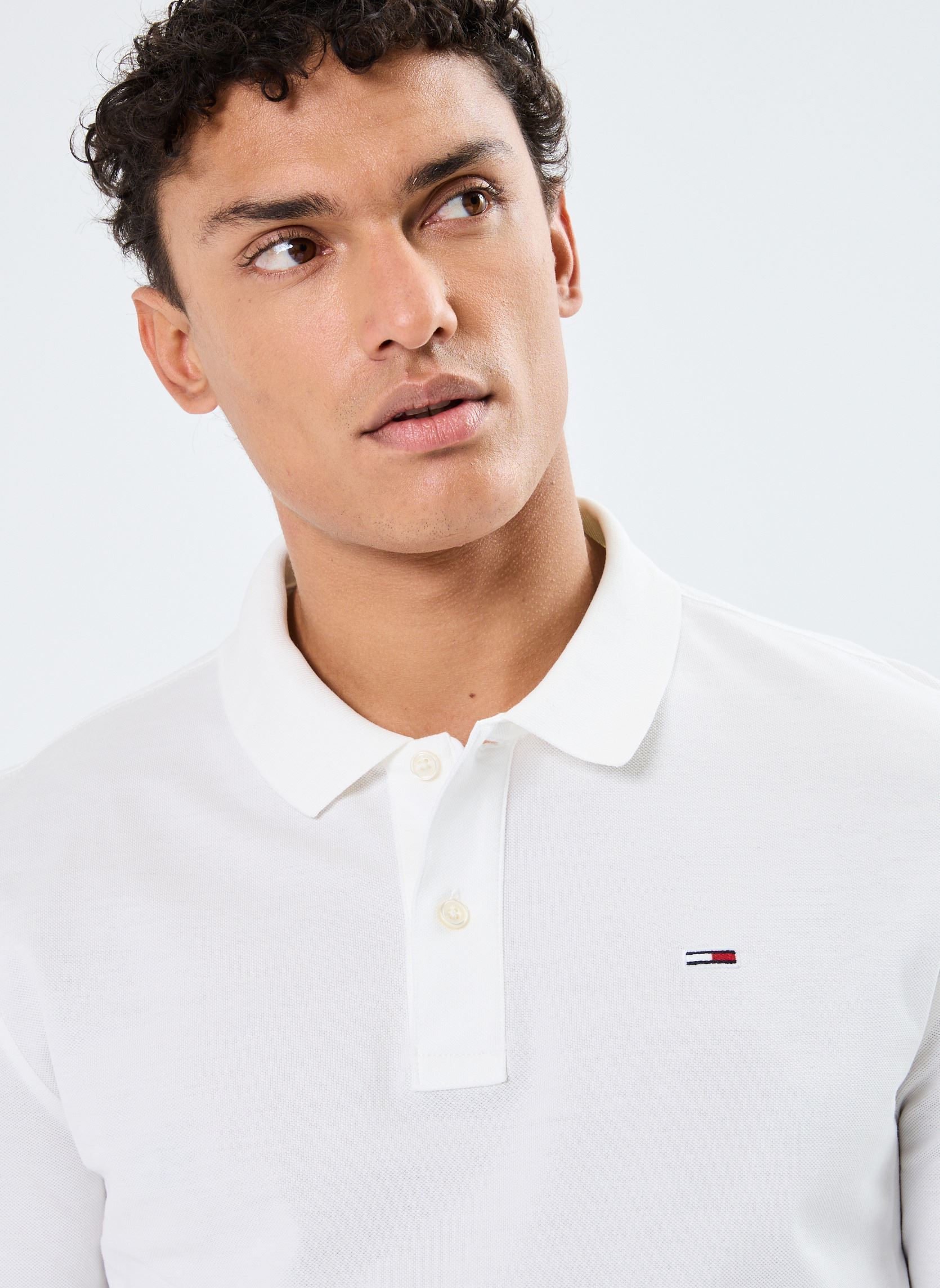 Polos manches courtes Tjm Slim Placket Pol DM0DM20232 homme blanc Tommy Jeans Polos manches courtes Tjm Slim Placket Pol DM0DM20232 homme blanc ECRU
