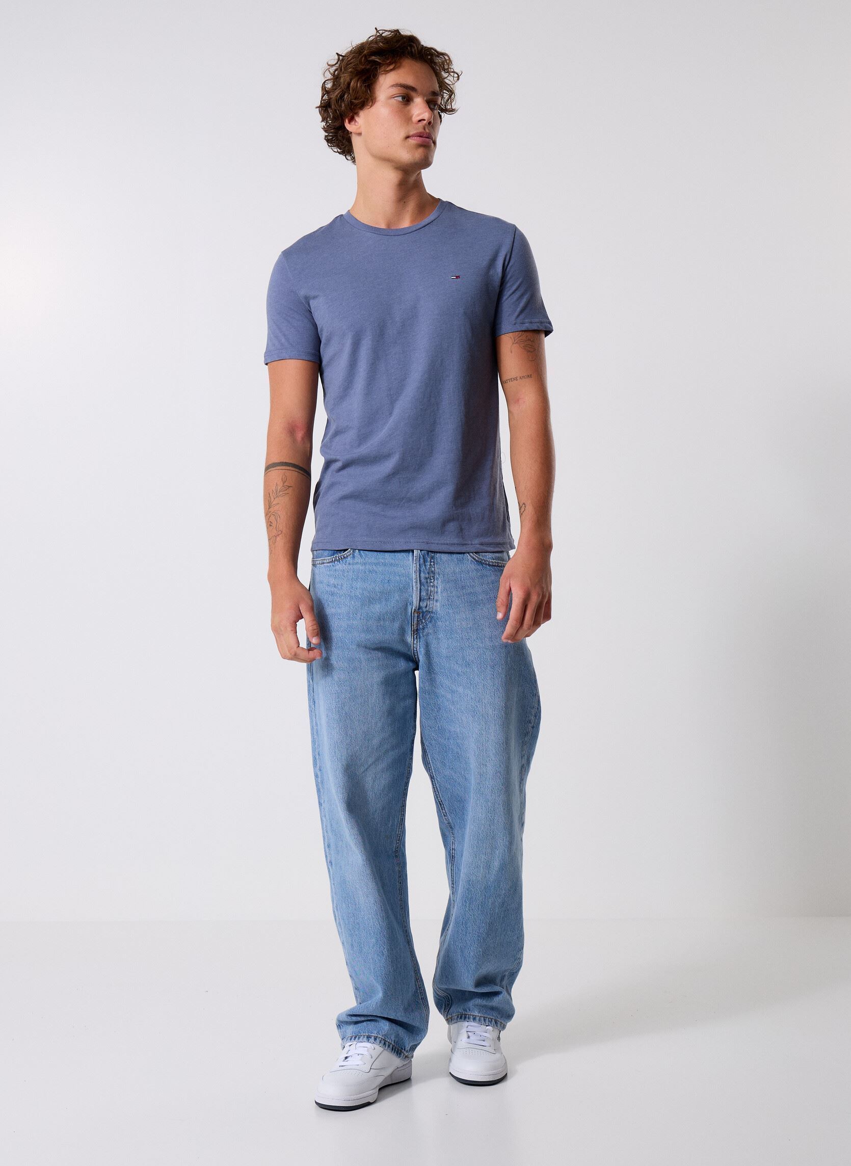 Kurzarm-T-Shirts Tjm Xslim Jaspe Htr DM0DM20363 herren blau Tommy Jeans Kurzarm-T-Shirts Tjm Xslim Jaspe Htr DM0DM20363 herren blau BLUE MOMENT HTR