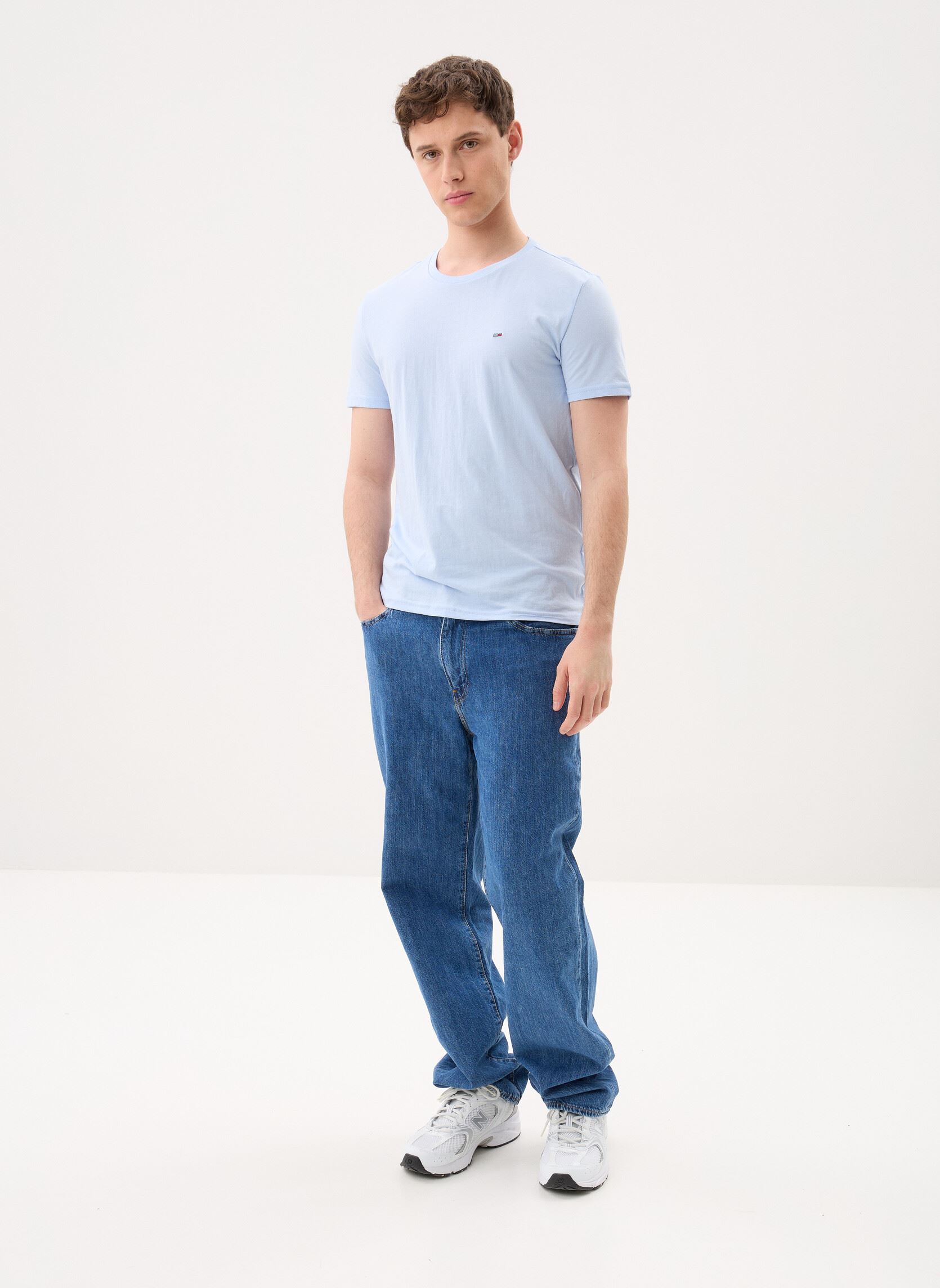 Kurzarm-T-Shirts Tjm Xslim Jaspe Htr DM0DM20363 herren blau Tommy Jeans Kurzarm-T-Shirts Tjm Xslim Jaspe Htr DM0DM20363 herren blau SWEET BLUE