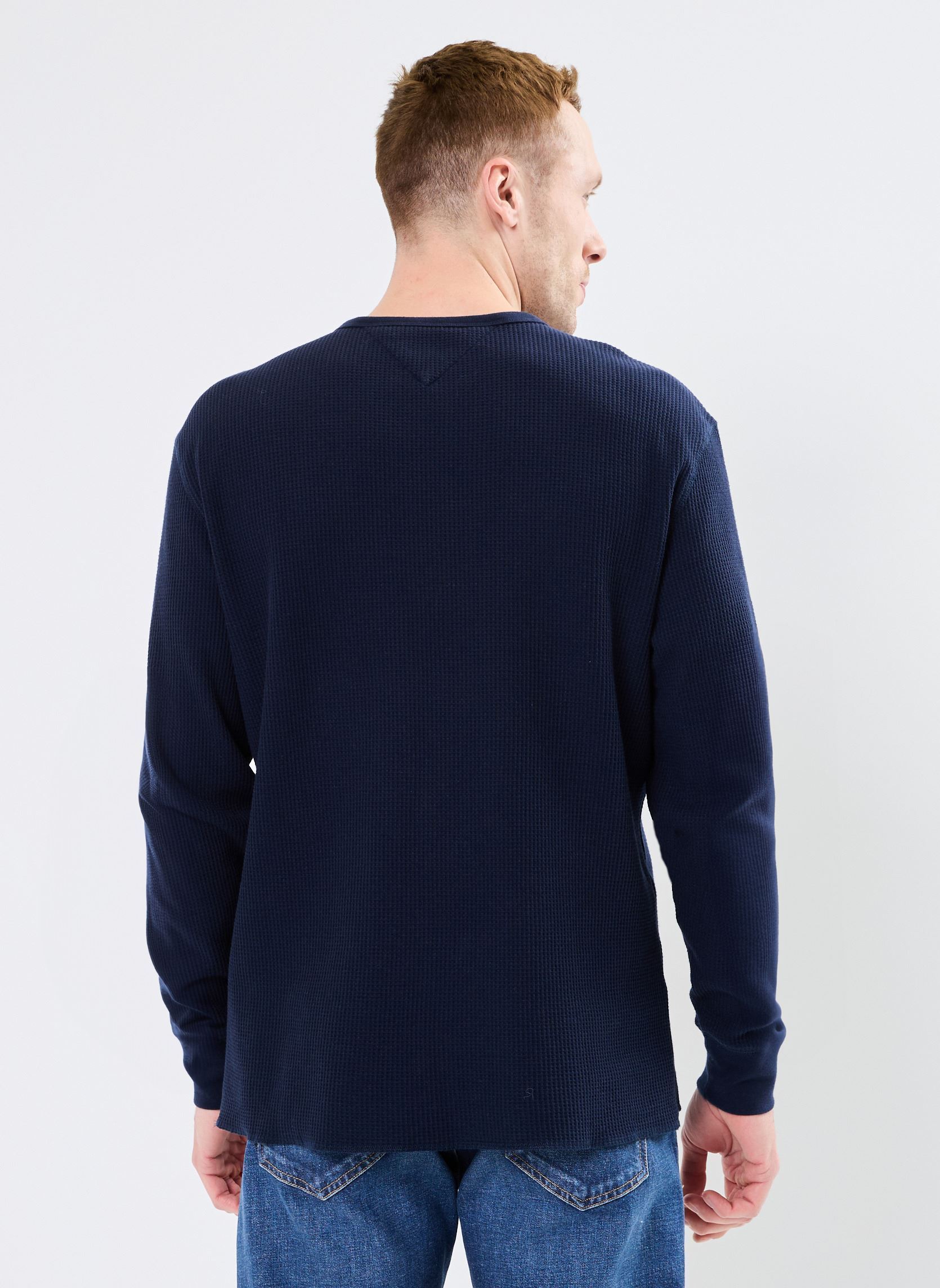 T-shirt a maniche lunghe Tjm Reg Waffle Henle DM0DM20379 uomo blu Tommy Jeans T-shirt a maniche lunghe Tjm Reg Waffle Henle DM0DM20379 uomo blu DARK NIGHT NAVY