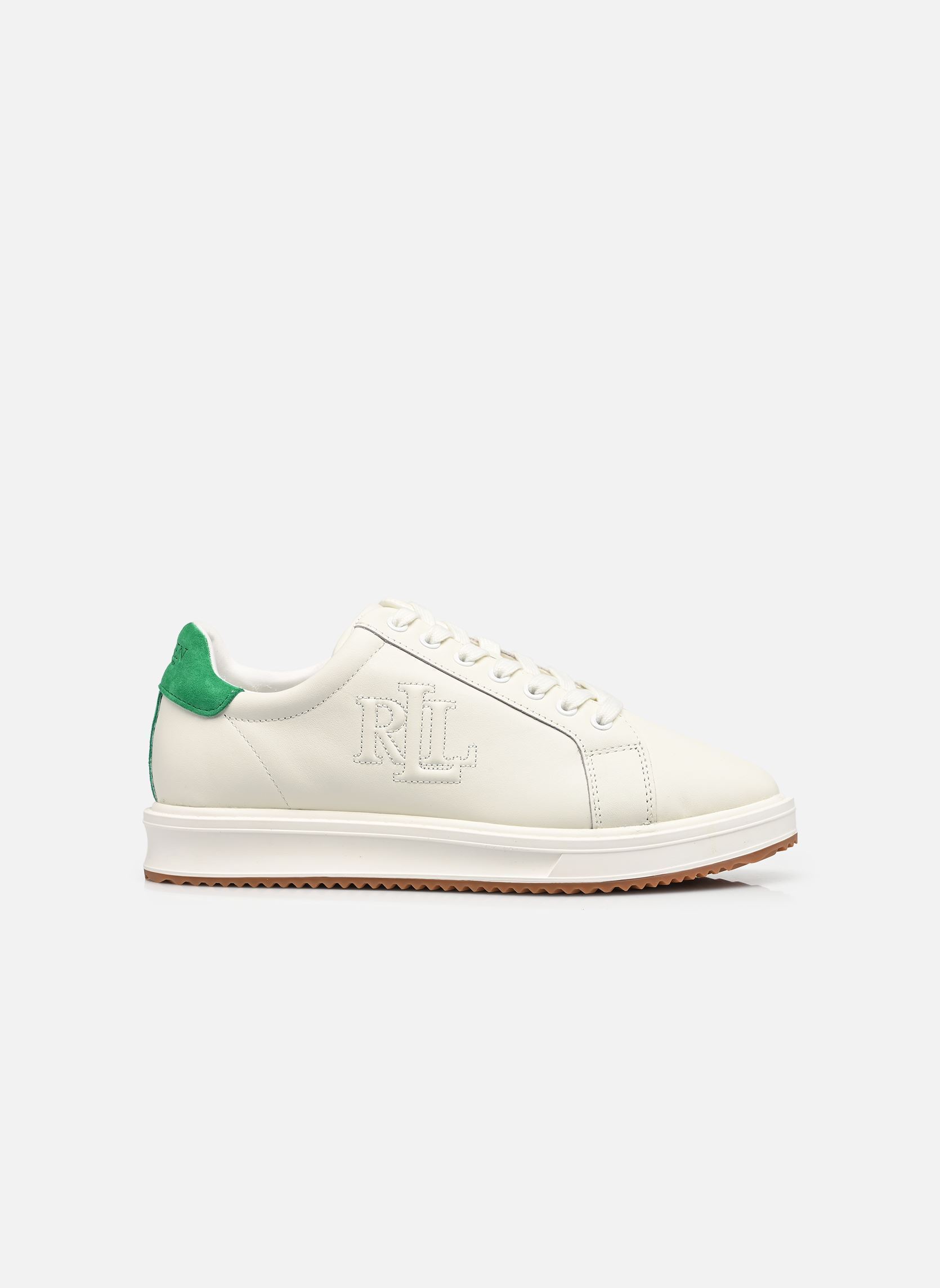 Baskets Ainsley-Sneakers-Low Top Lace femme blanc Lauren Ralph Lauren Baskets Ainsley-Sneakers-Low Top Lace femme blanc SNOW WHITE/GREEN TOPAZ