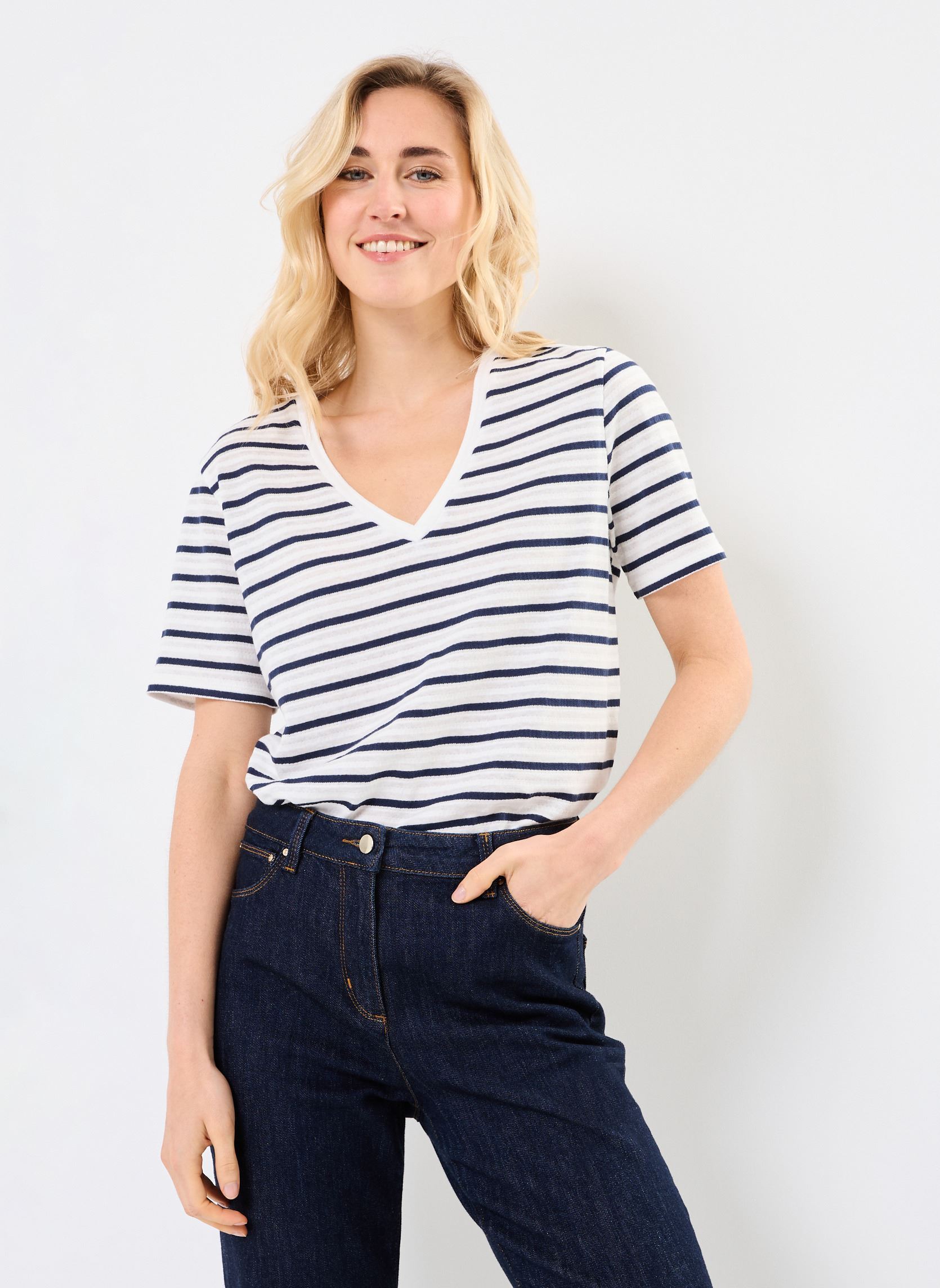 Tee-shirts manches courtes T-SHIRT MARIN femme blanc Georgia Rose Tee-shirts manches courtes T-SHIRT MARIN femme blanc CLOUD DANCER