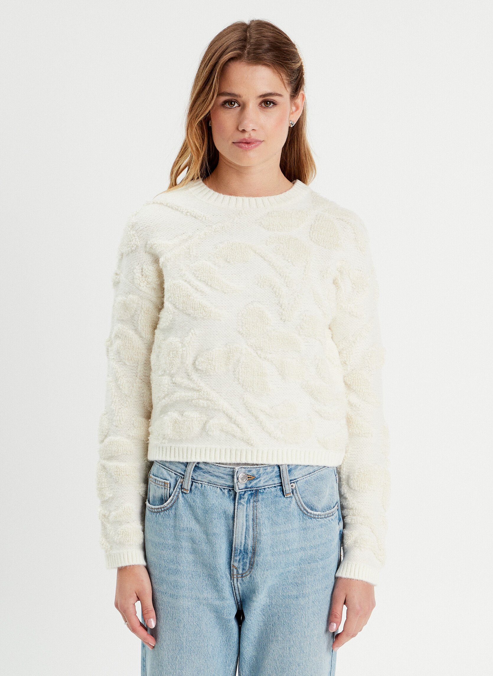 Pulls FORETFLEUR2 femme blanc Cache Cache Pulls FORETFLEUR2 femme blanc Blanc