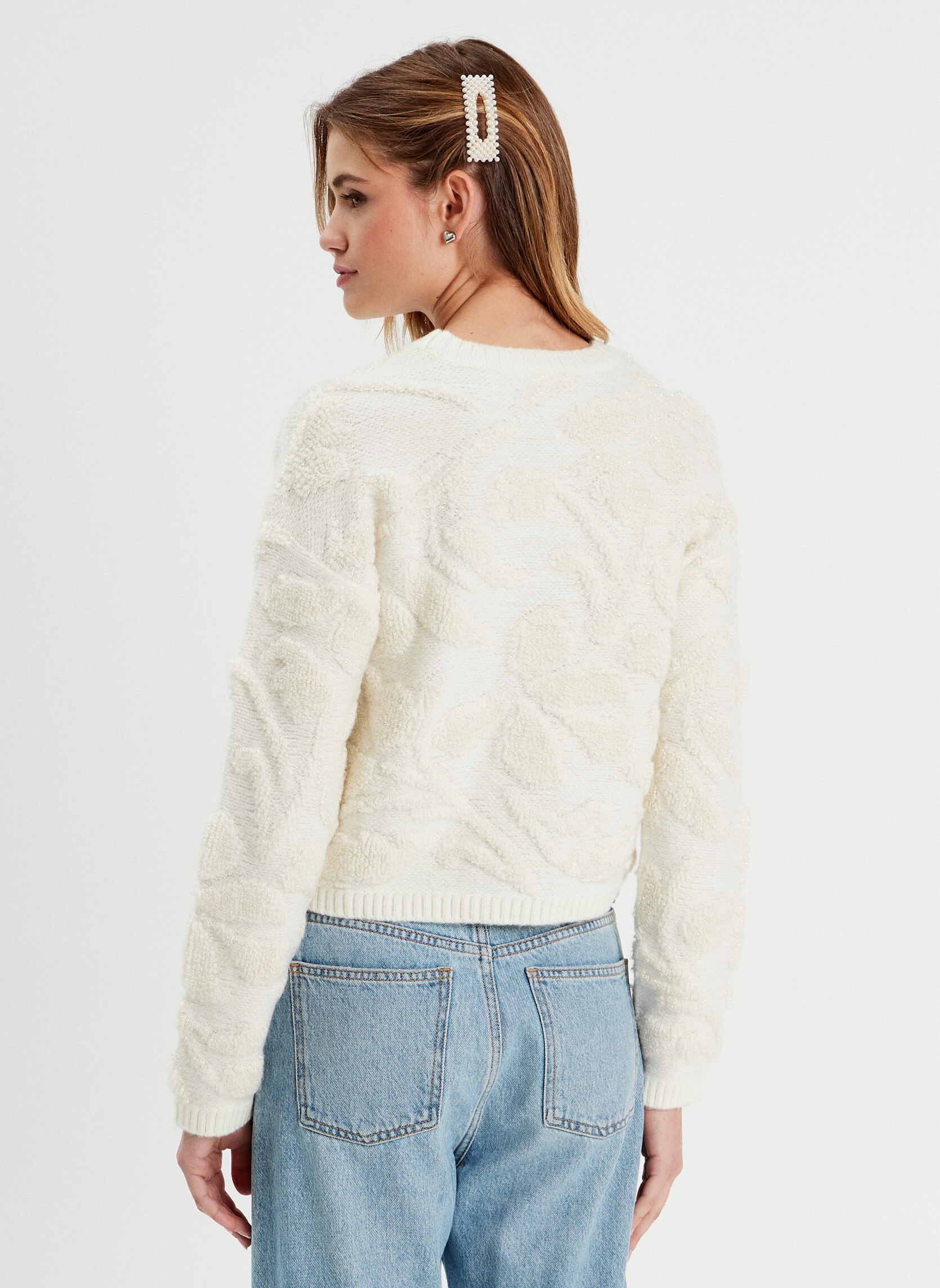 Pulls FORETFLEUR2 femme blanc Cache Cache Pulls FORETFLEUR2 femme blanc Blanc
