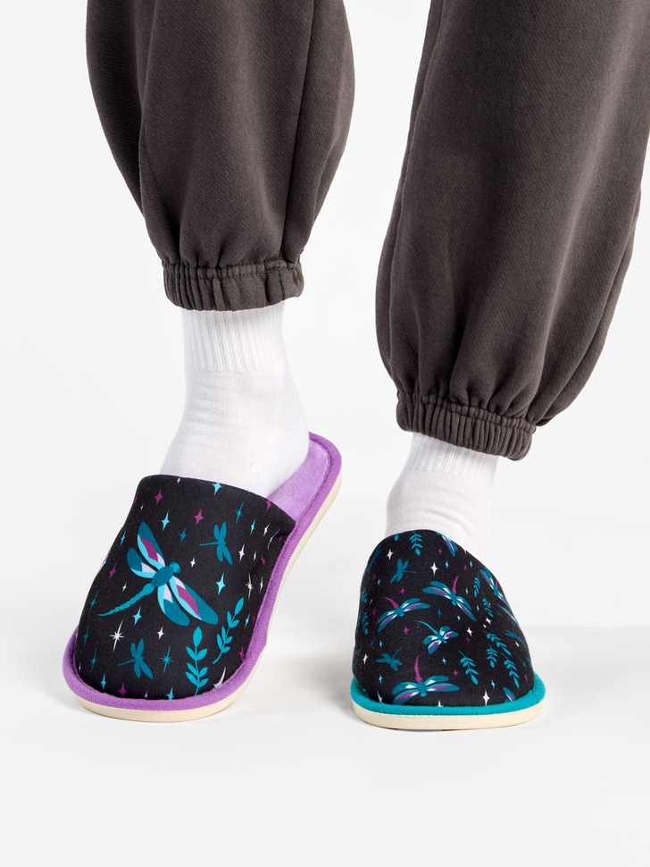 Chaussons Pantoufles Libellules dans la Nuit femme noir Dedoles Chaussons Pantoufles Libellules dans la Nuit femme noir Noir