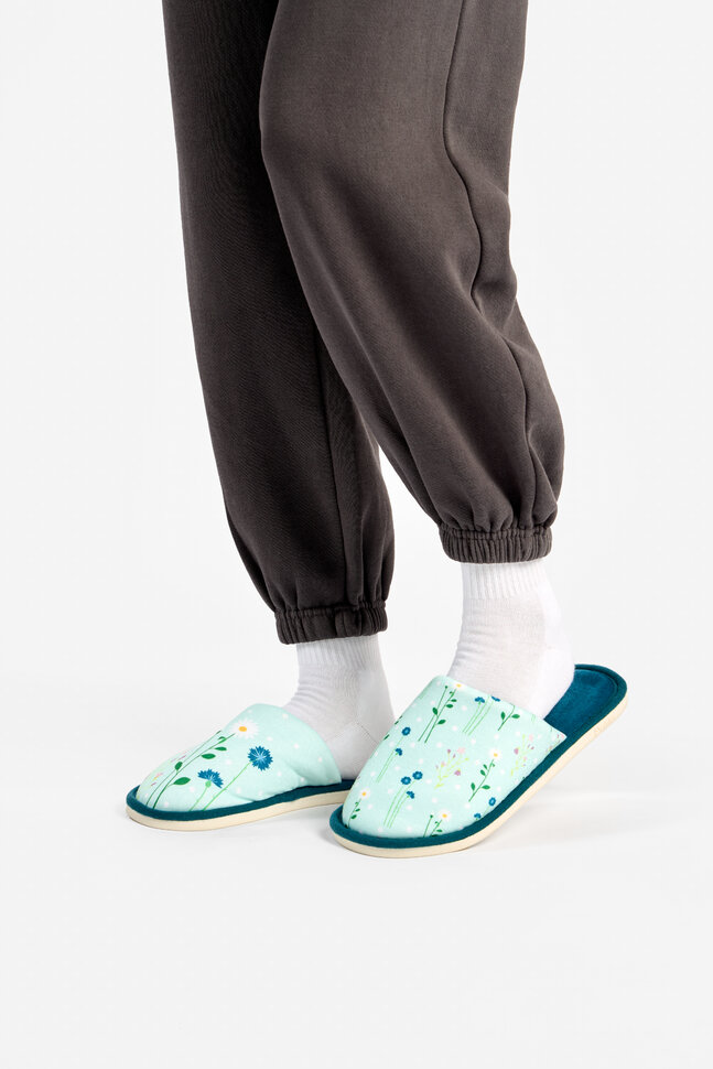 Chaussons Pantoufles Fleurs des Prés femme bleu Dedoles Chaussons Pantoufles Fleurs des Prés femme bleu Bleu