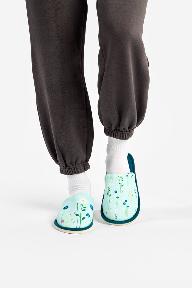Chaussons Pantoufles Fleurs des Prés femme bleu Dedoles Chaussons Pantoufles Fleurs des Prés femme bleu Bleu