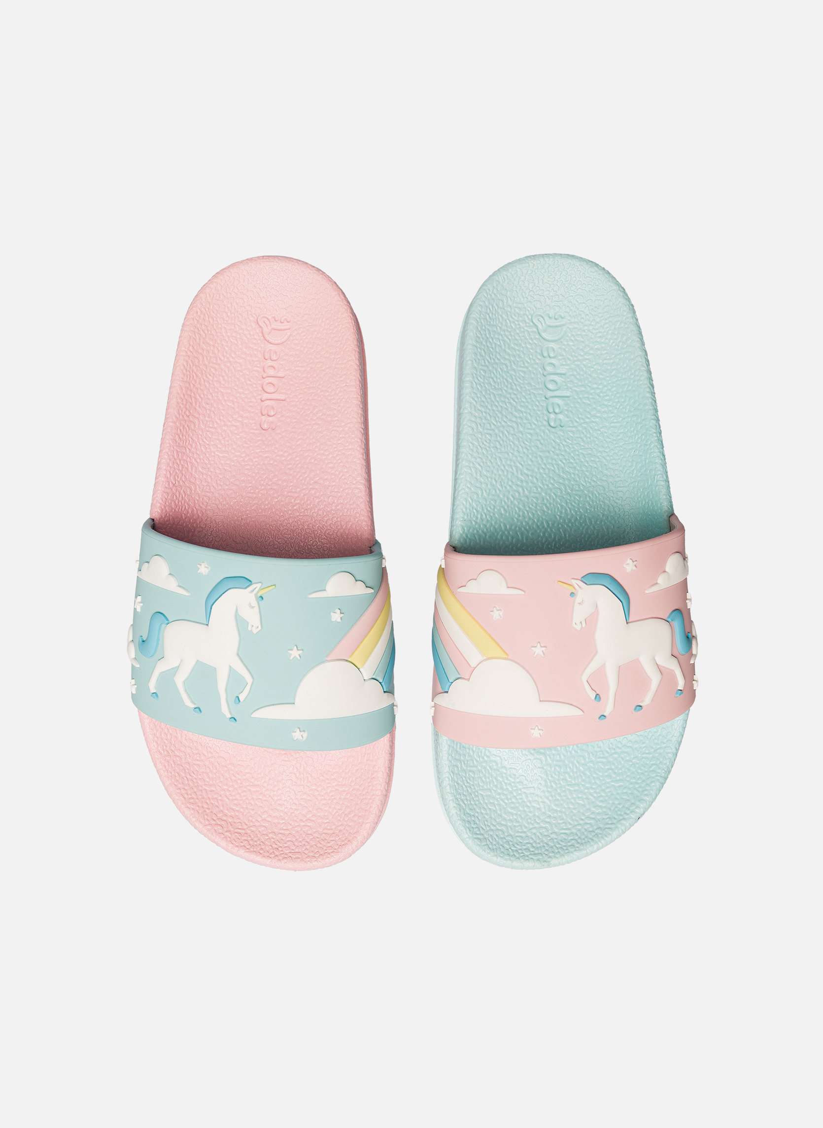 Tongs Filles Justice Paillettes Arc-en-ciel Licorne - Taille 12 (Neuves)