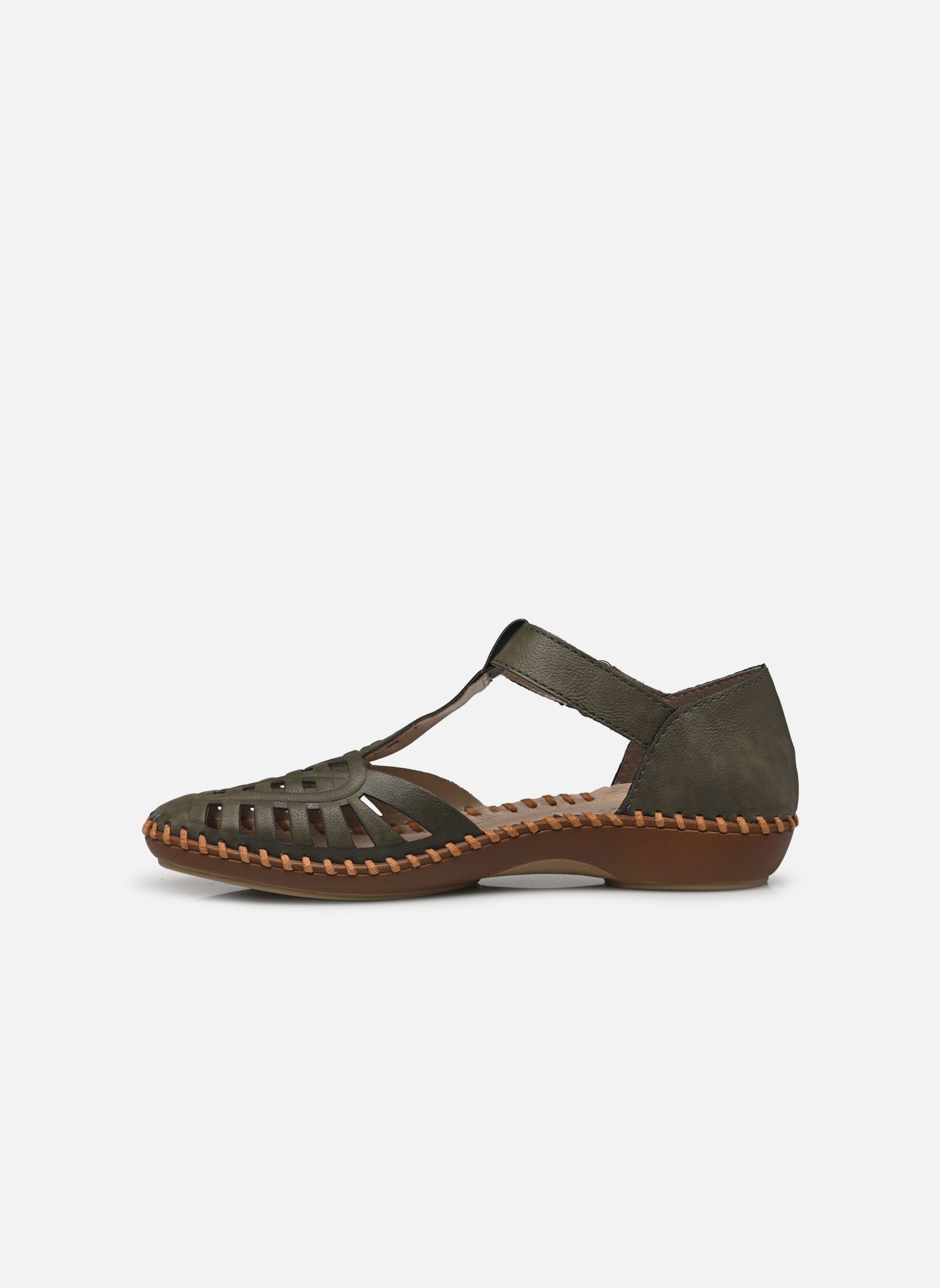 Platte sandalen M1688 dames groen Rieker Platte sandalen M1688 dames groen VERT