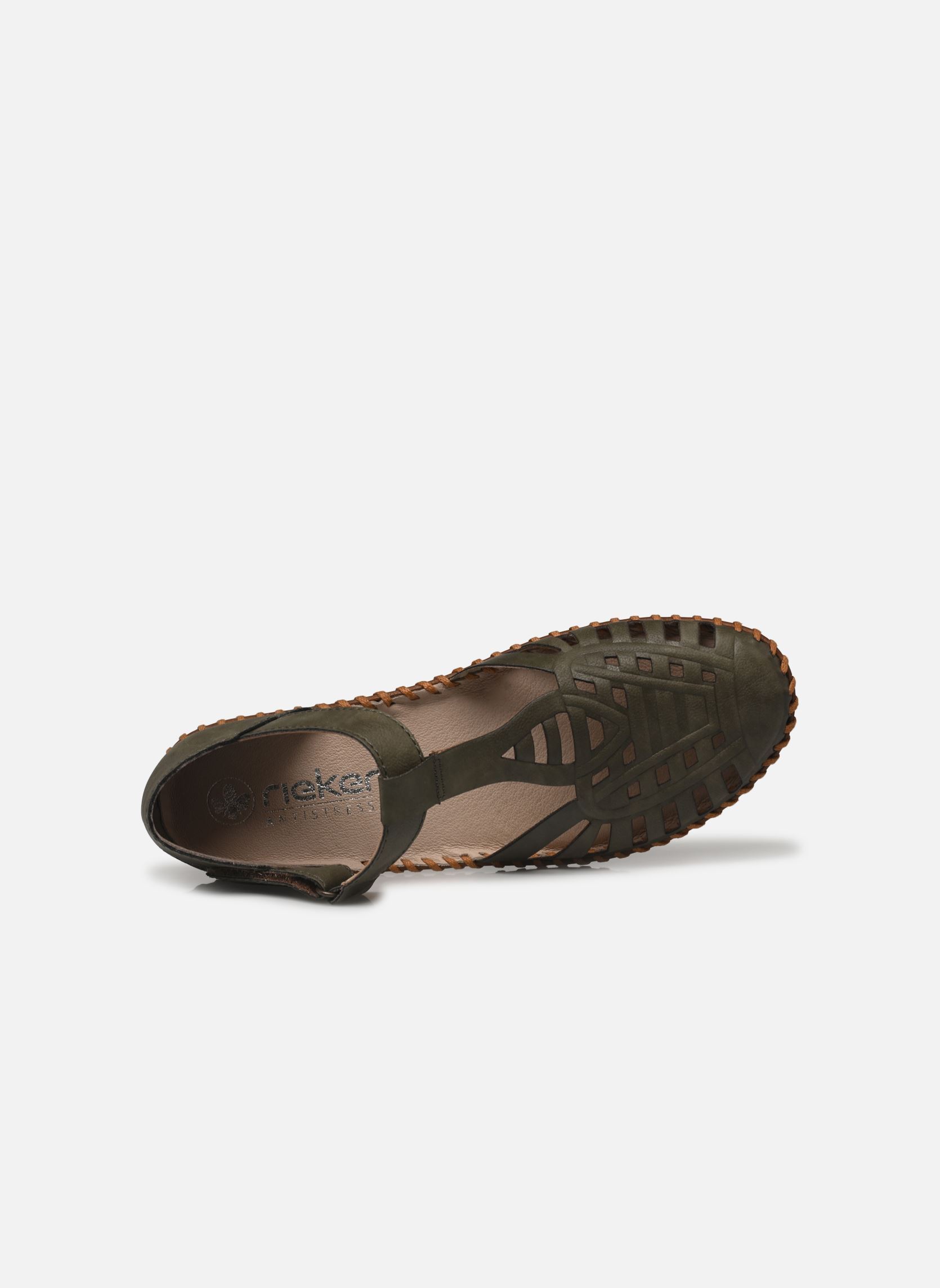 Platte sandalen M1688 dames groen Rieker Platte sandalen M1688 dames groen VERT