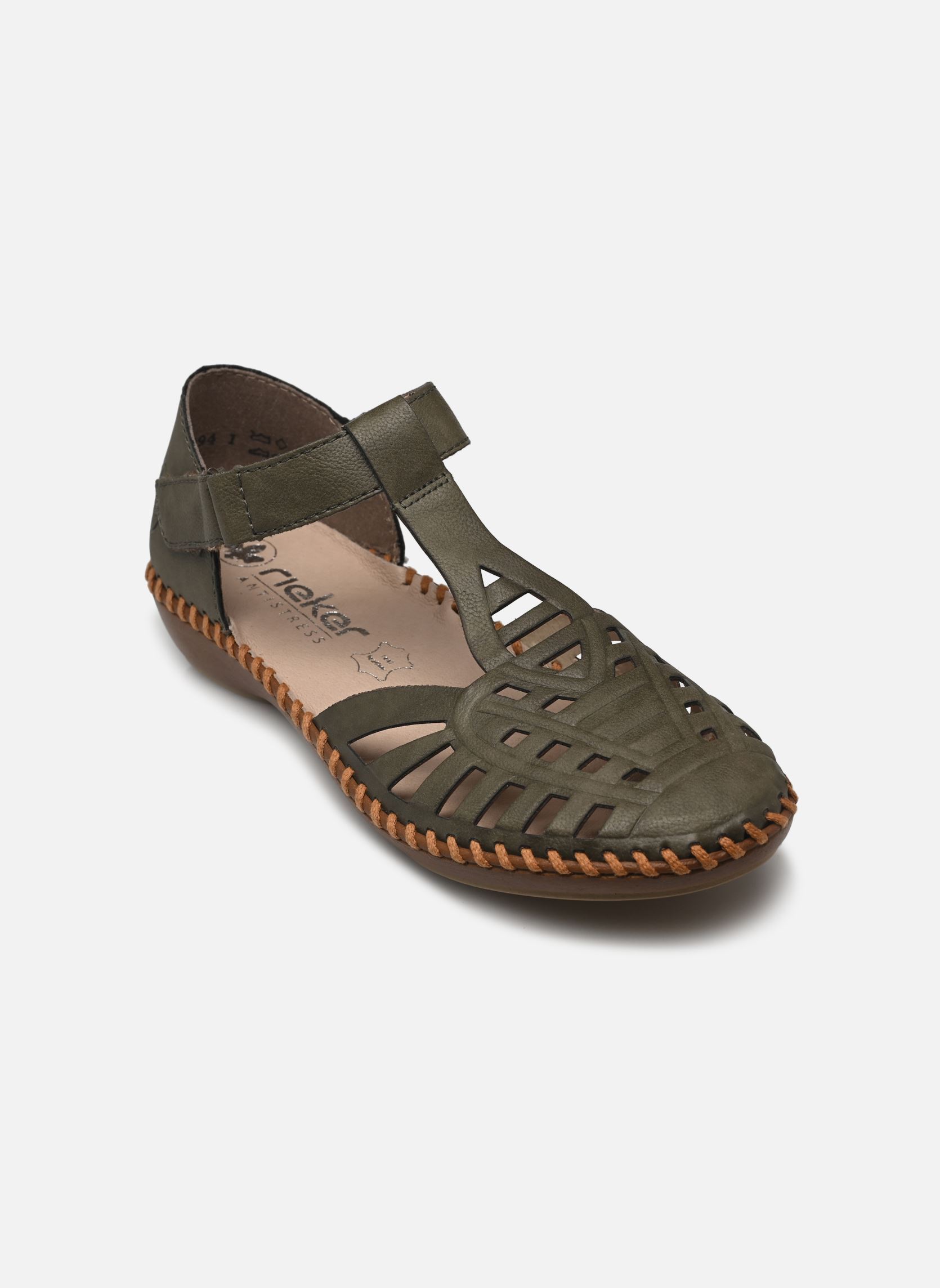 Platte sandalen M1688 dames groen Rieker Platte sandalen M1688 dames groen VERT