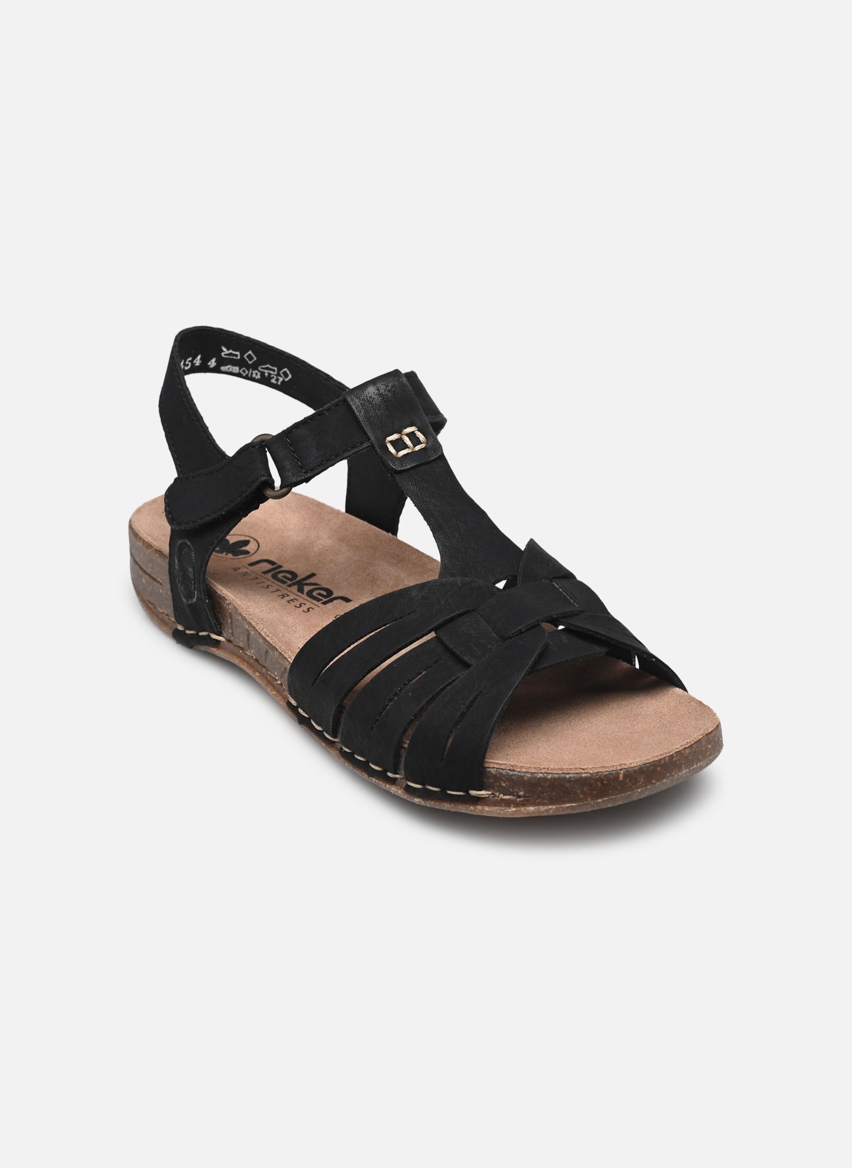 Sandales plates 61461 femme noir Rieker Sandales plates 61461 femme noir NOIR