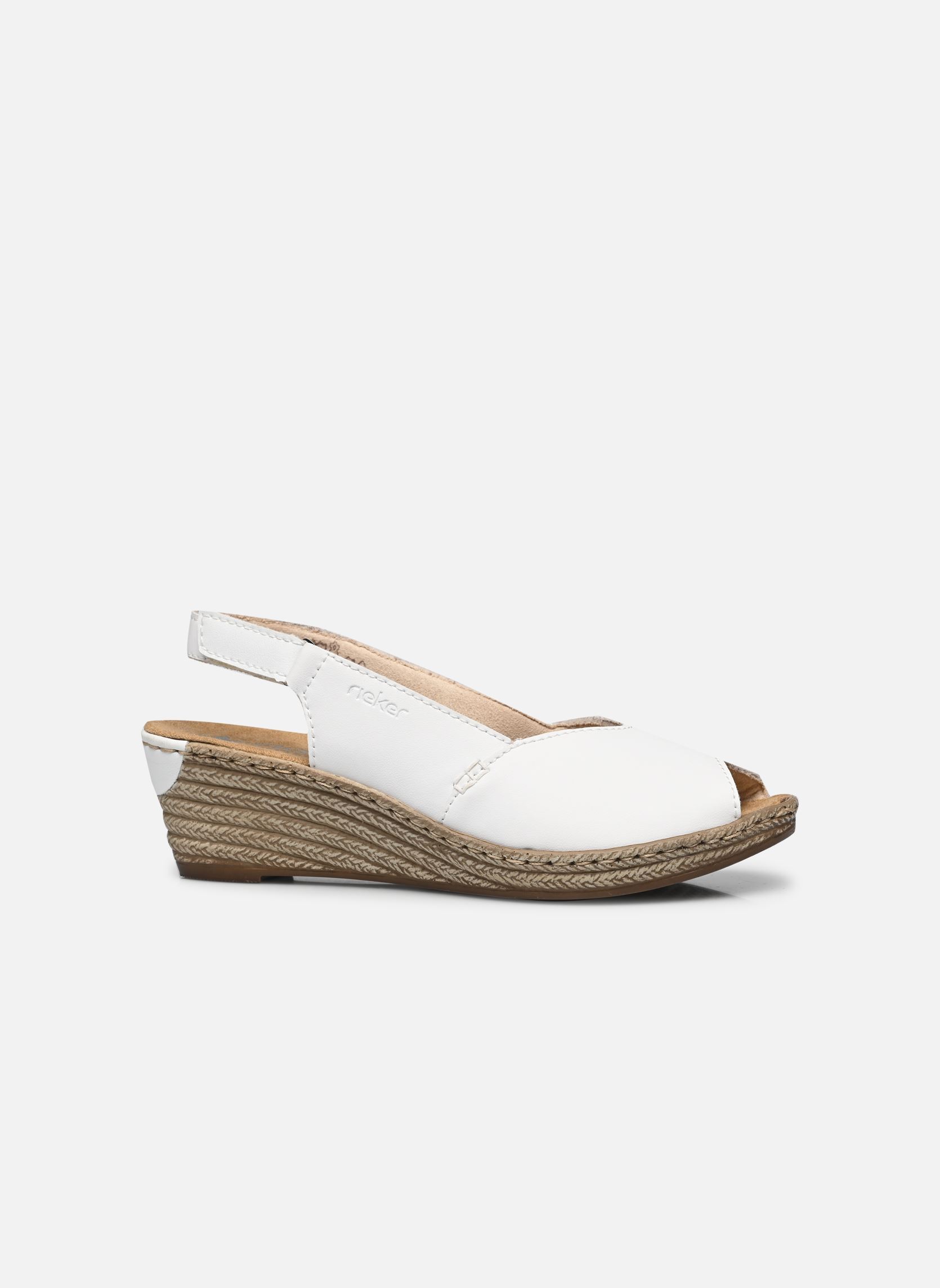 Sandales compensées et plateformes 62462 femme blanc Rieker Sandales compensées et plateformes 62462 femme blanc BLANC